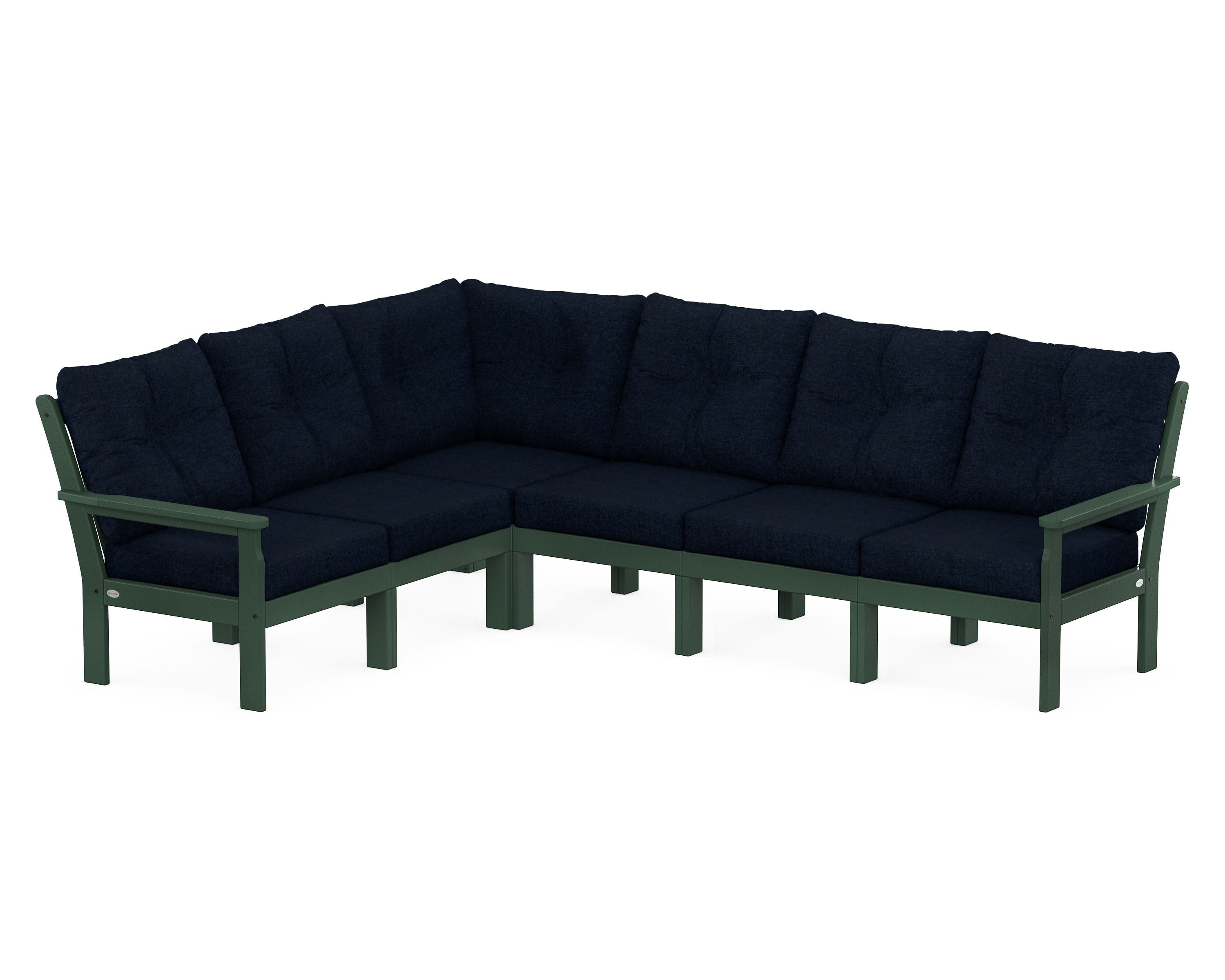 Vineyard 6-Piece Sectional in Green / Marine Indigo