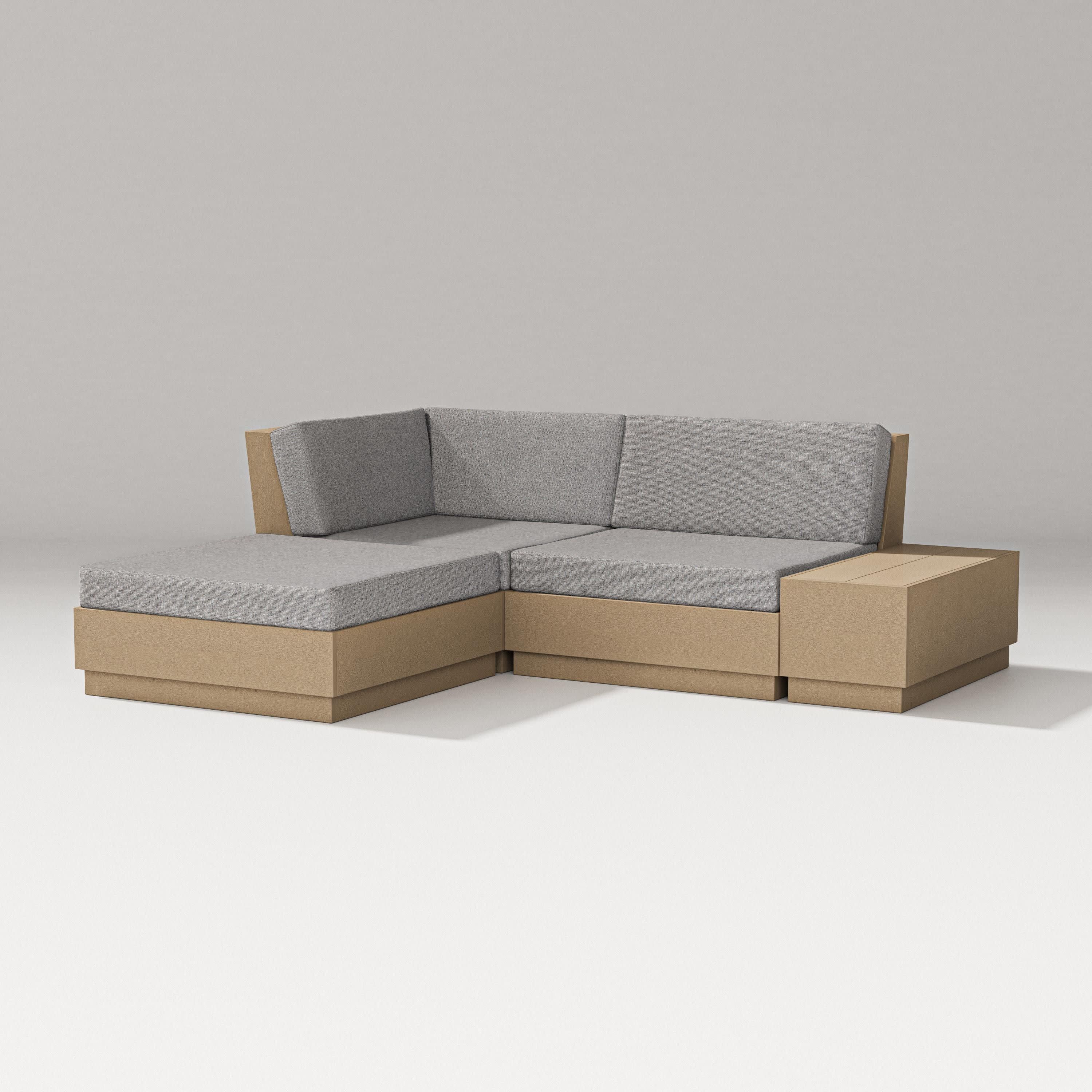 Elevate Loveseat Sectional with Chaise in Vintage Sahara / Grey Mist