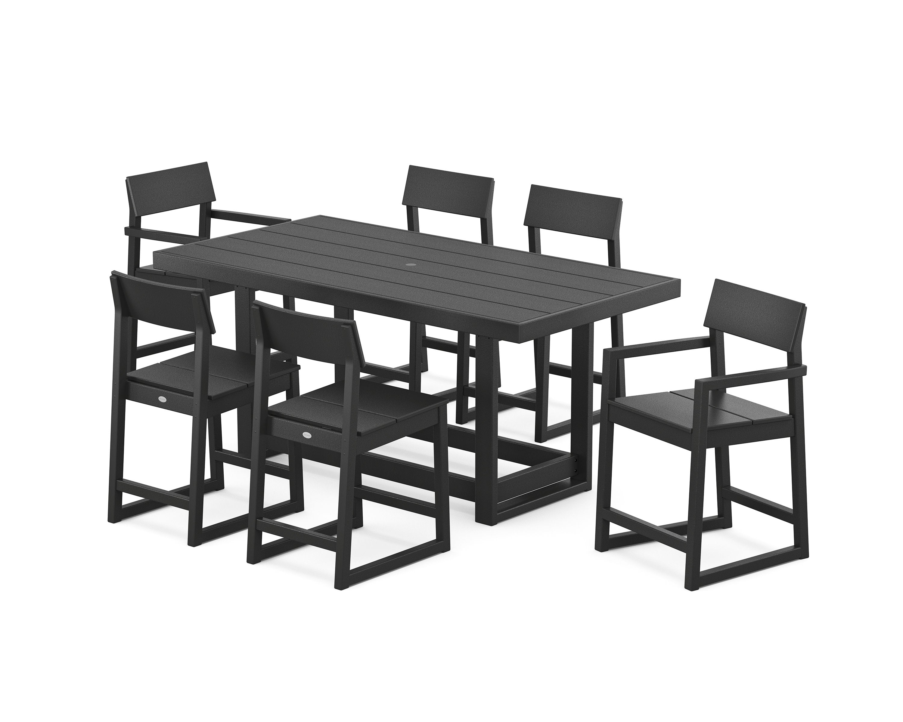 EDGE 7-Piece Counter Table Set in Black