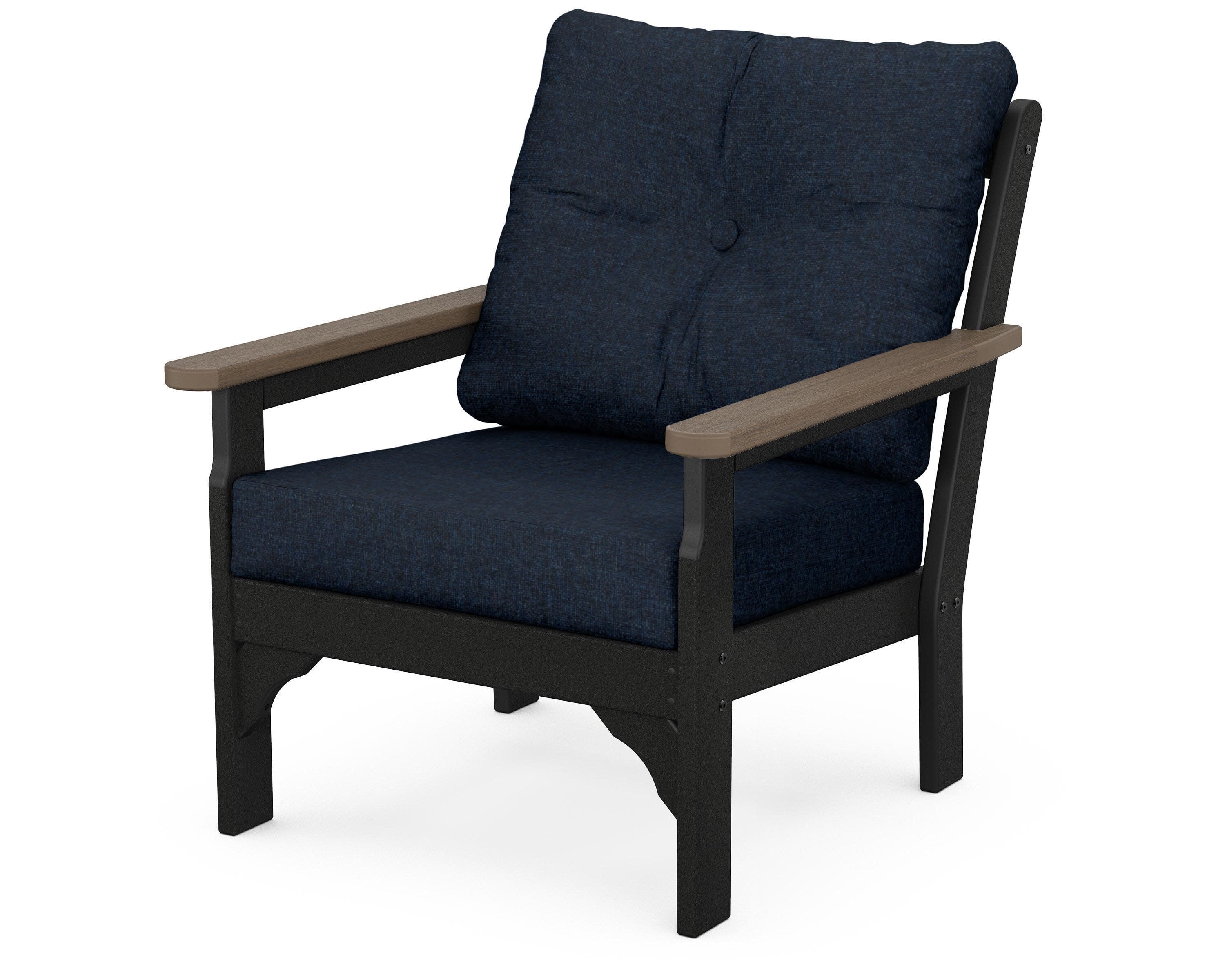 Vineyard Deep Seating Chair in White / Kona / Marine Indigo