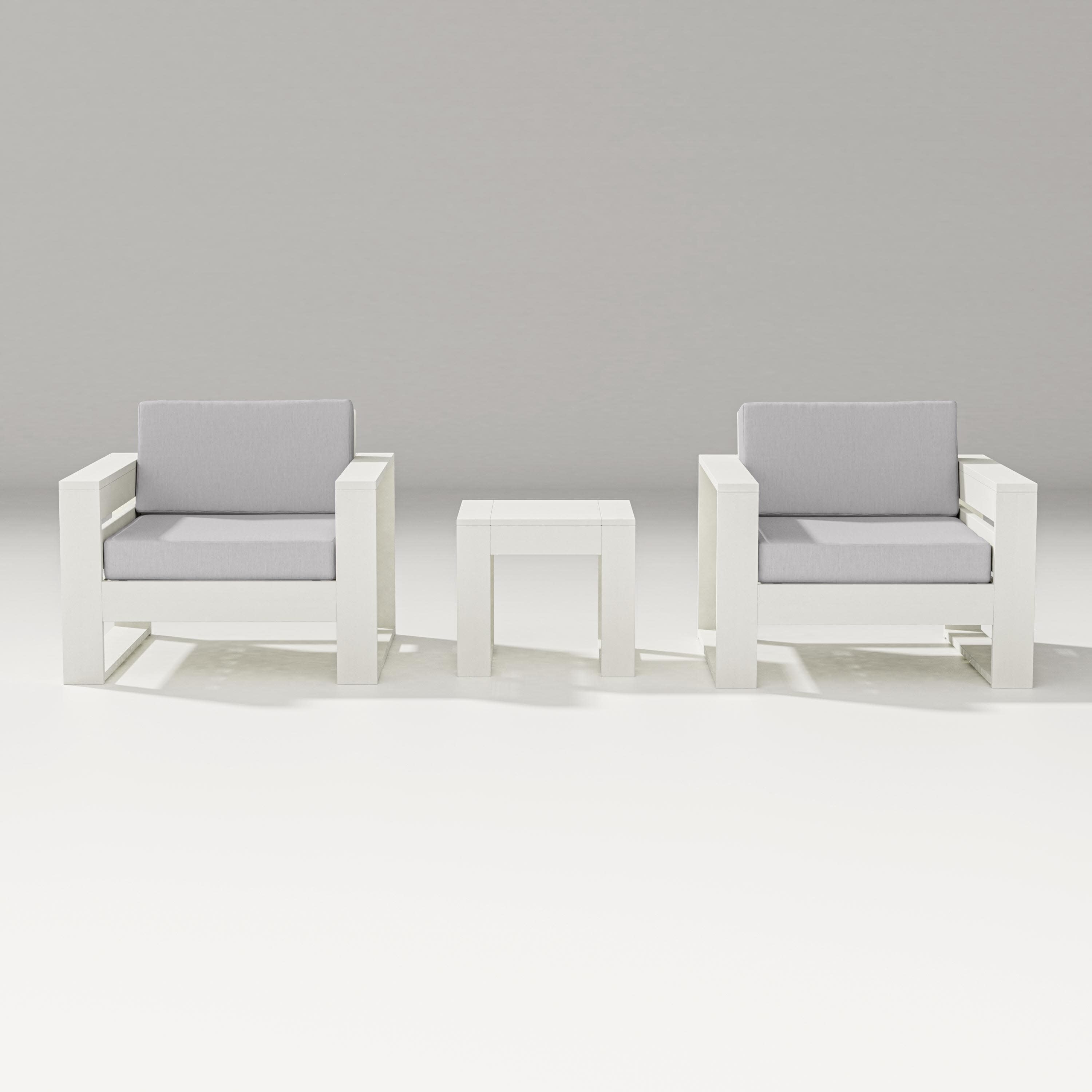 Latitude 3-Piece Lounge Chair Set in Vintage White / Granite