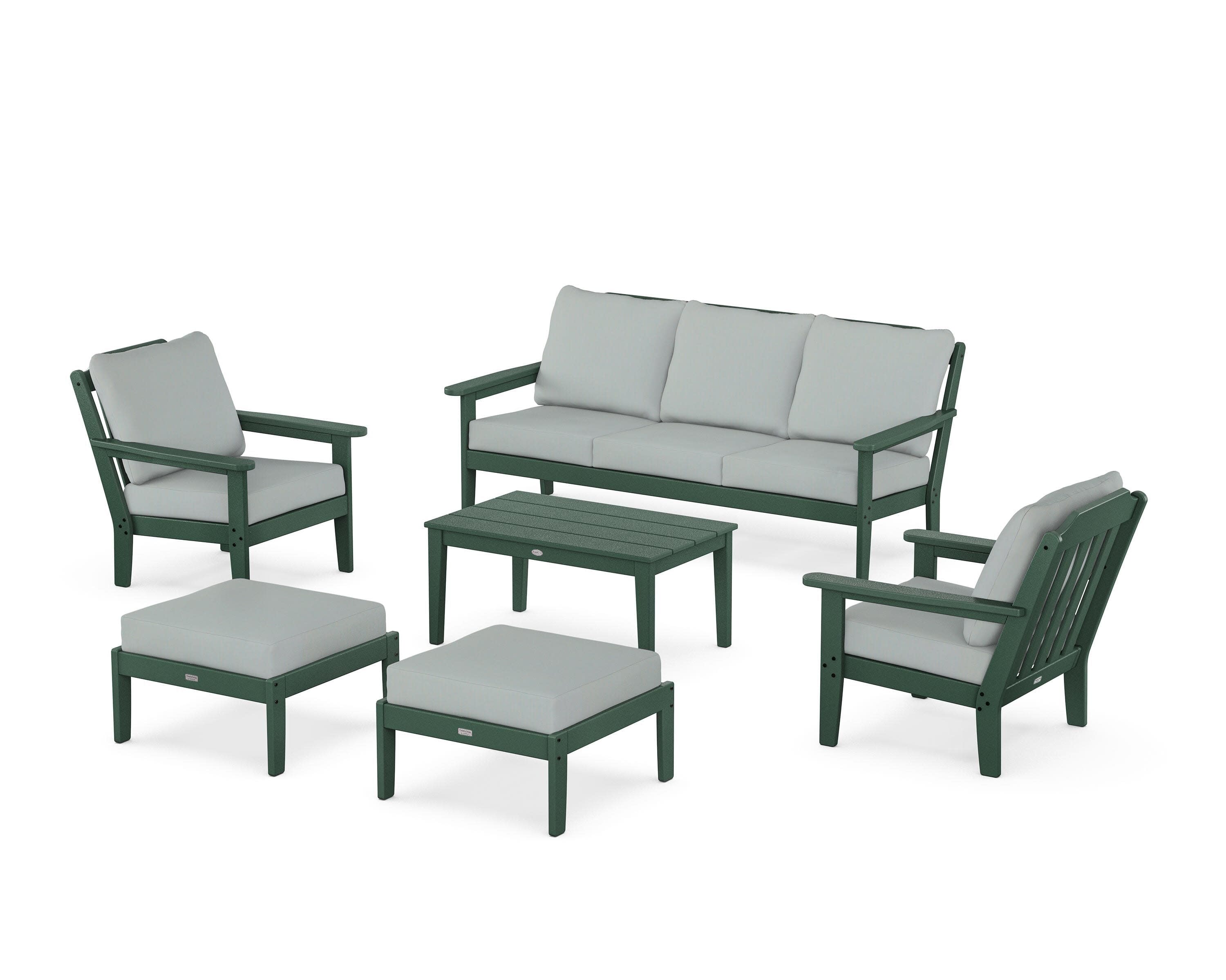 Cottage 6-Piece Lounge Sofa Set in Green / Spa