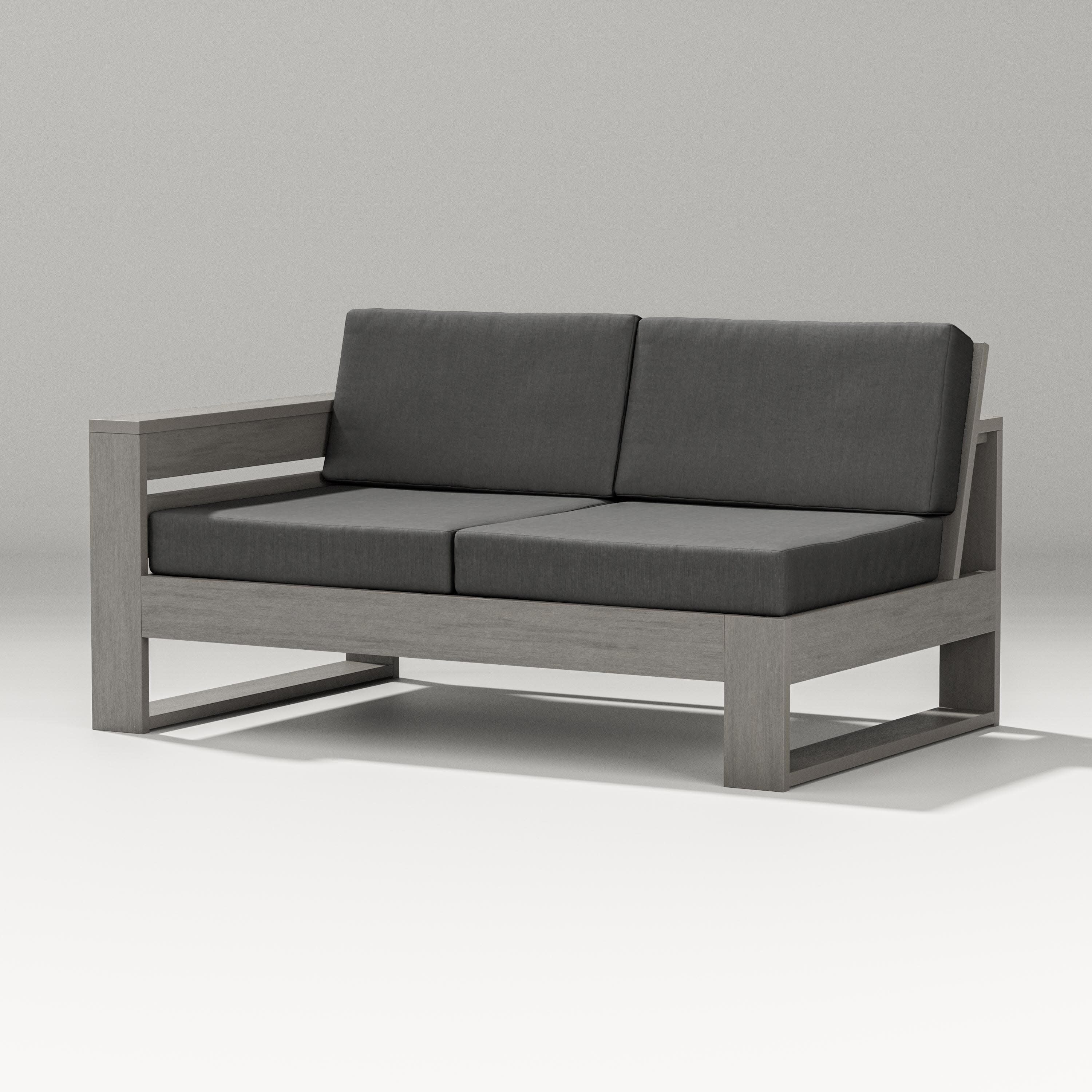 Latitude Modular Left Arm Loveseat in Driftwood / Spectrum Carbon
