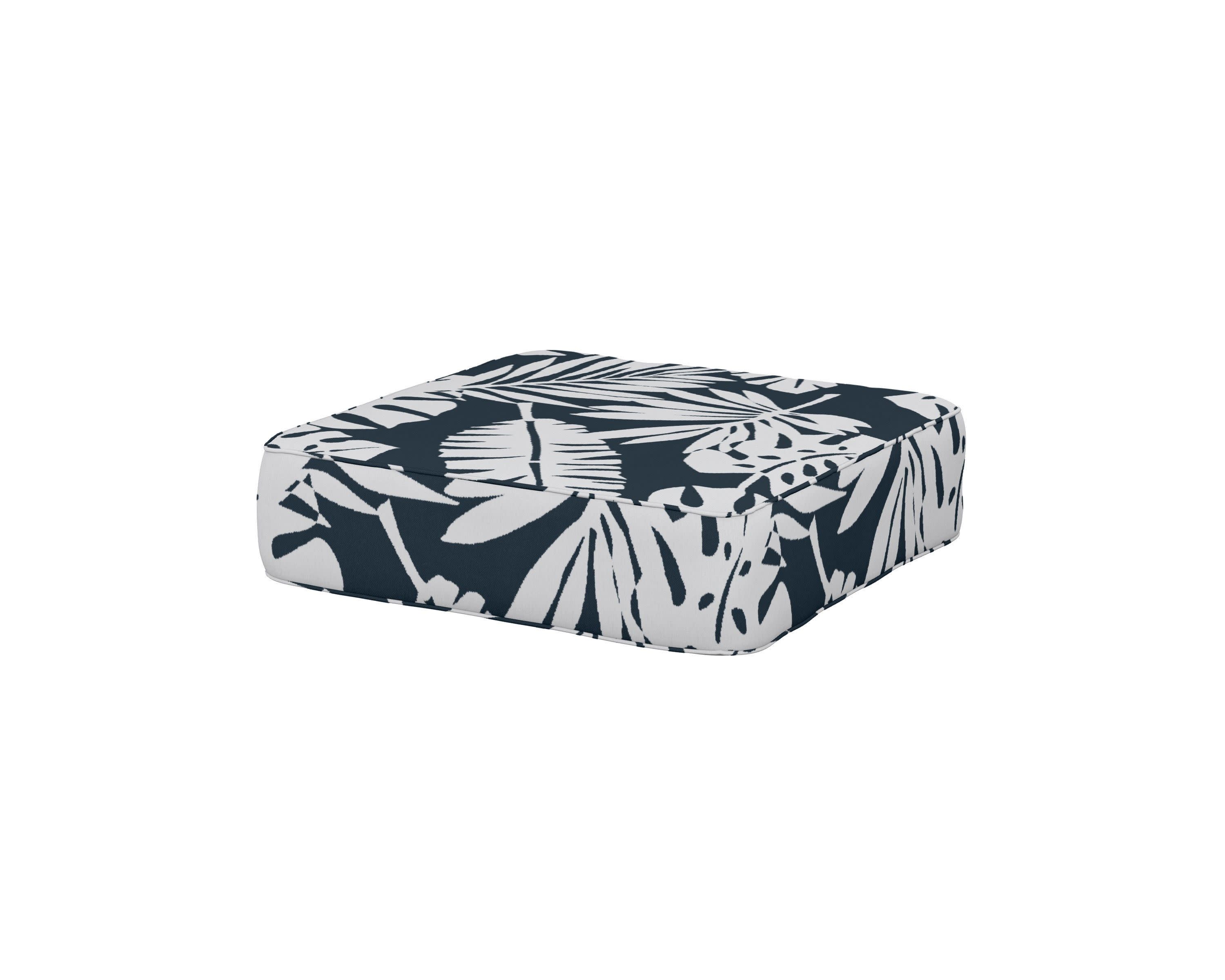 Ateeva 4000 Ottoman Cushion in Leaf Marine Indigo