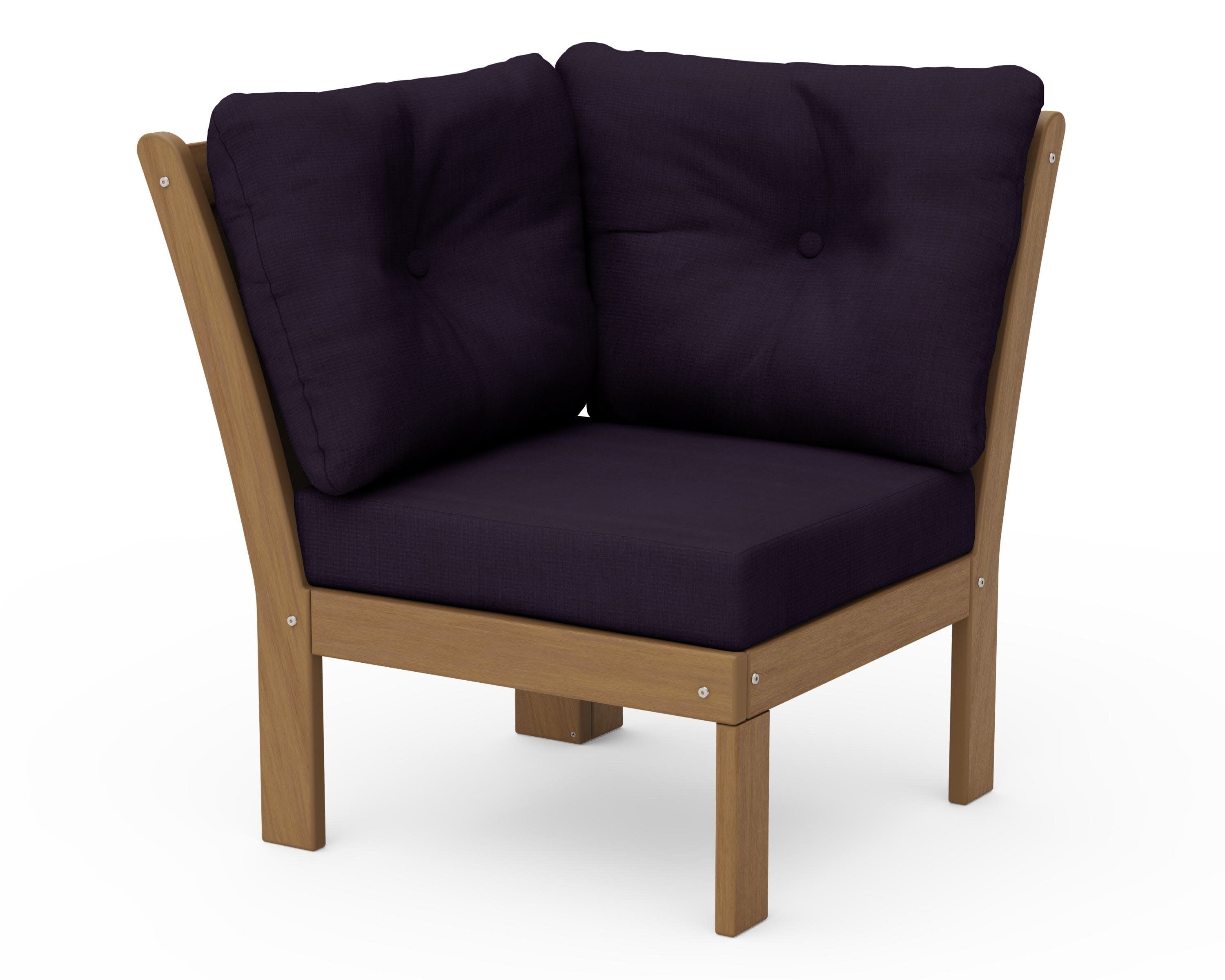 Vineyard Modular Corner Chair in Natural / Navy Linen