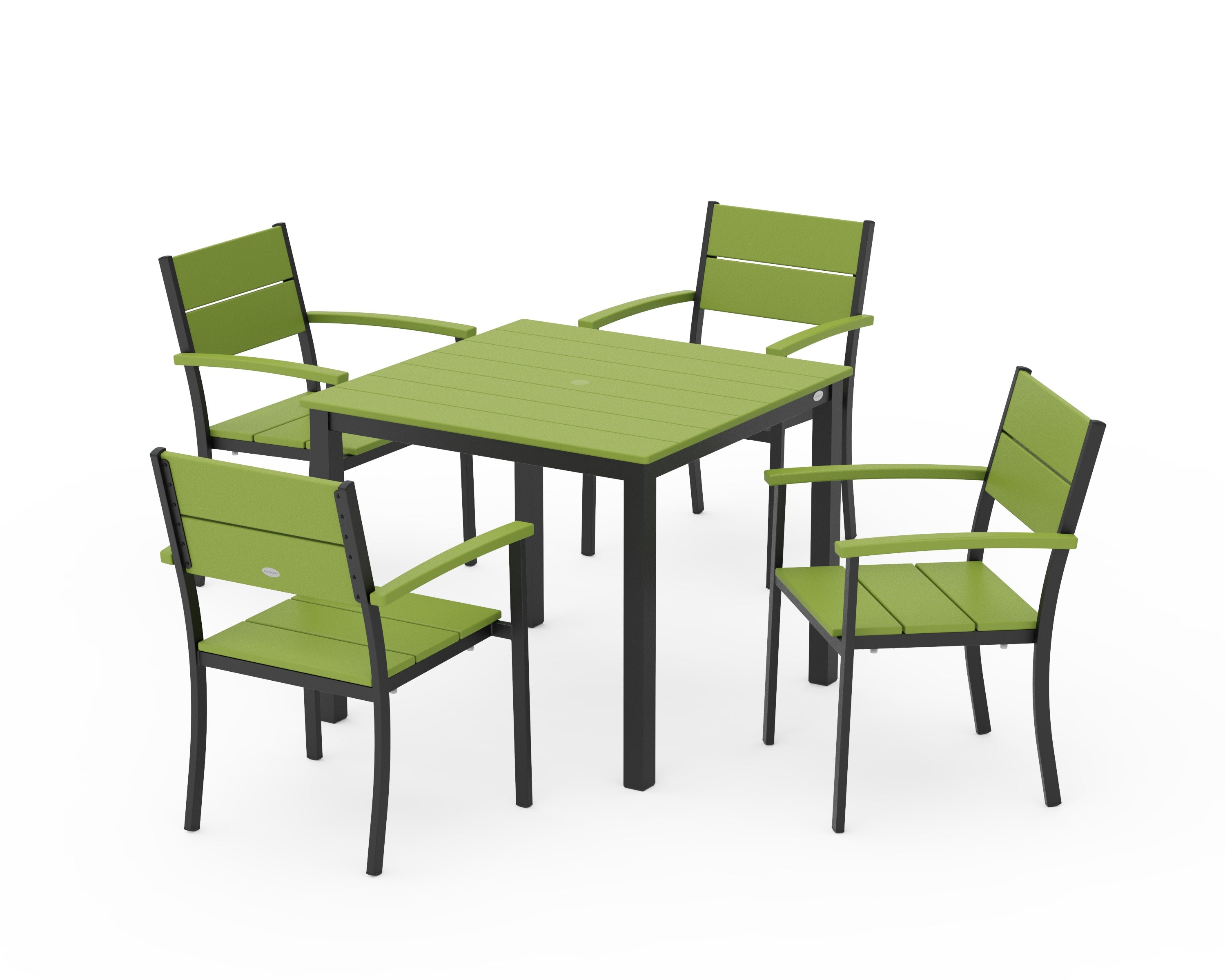 Main Street 5-Piece Dining Set in Black / Lime