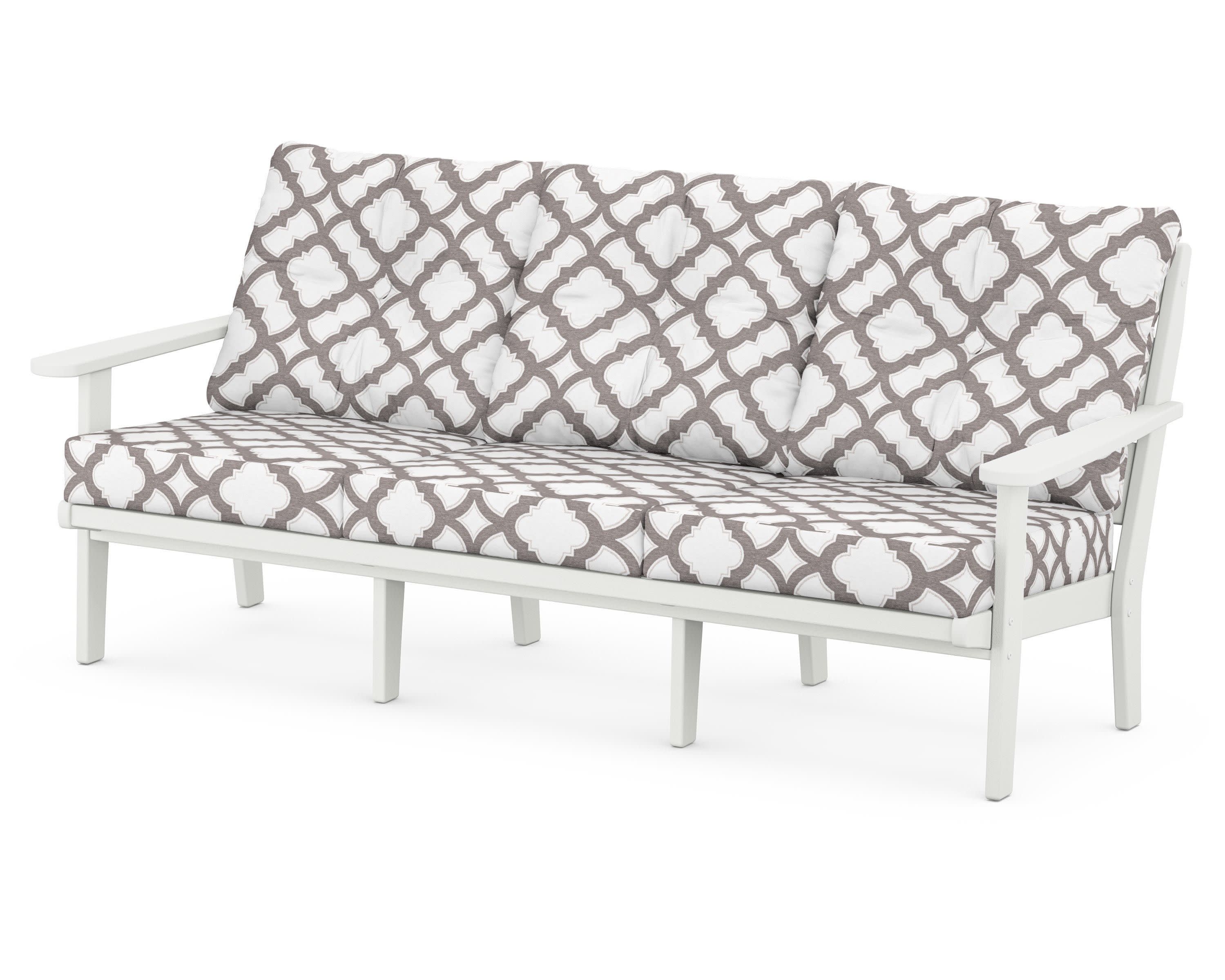 Lakeside Deep Seating Sofa in Vintage White / Trellis Grey Mist