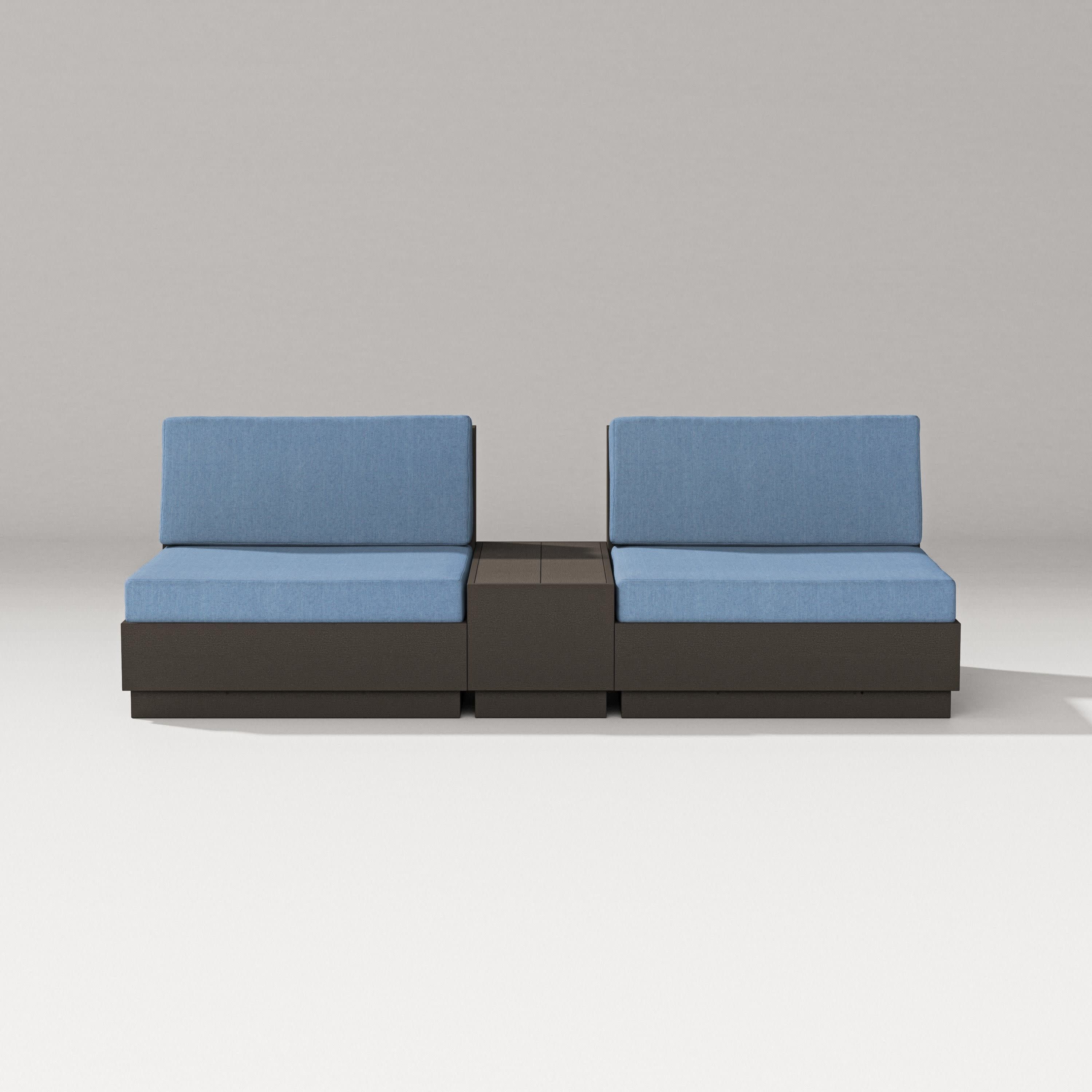 Elevate Lounge Chair Set in Vintage Coffee / Sky Blue