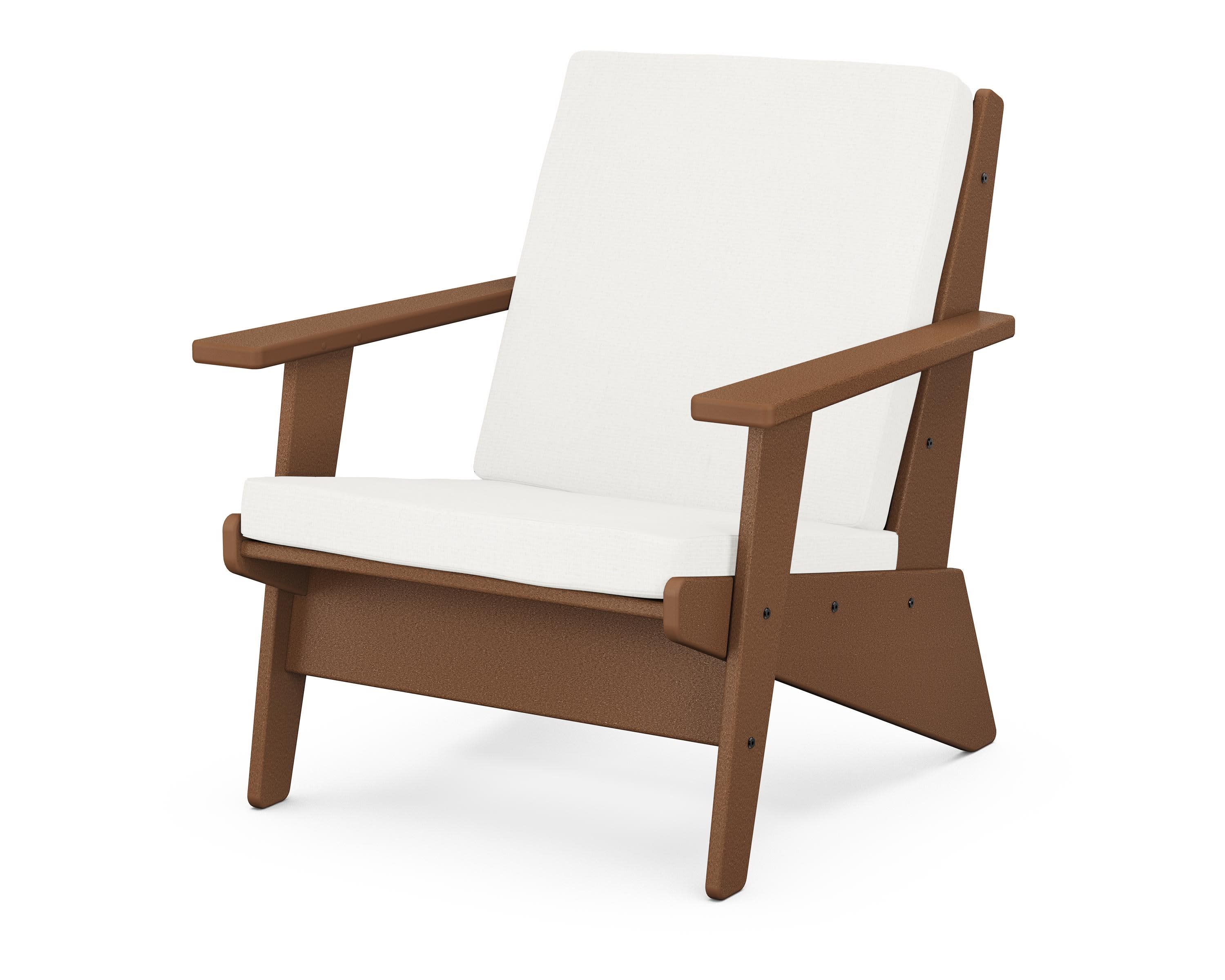 Riviera Modern Lounge Chair in Teak / Natural Linen