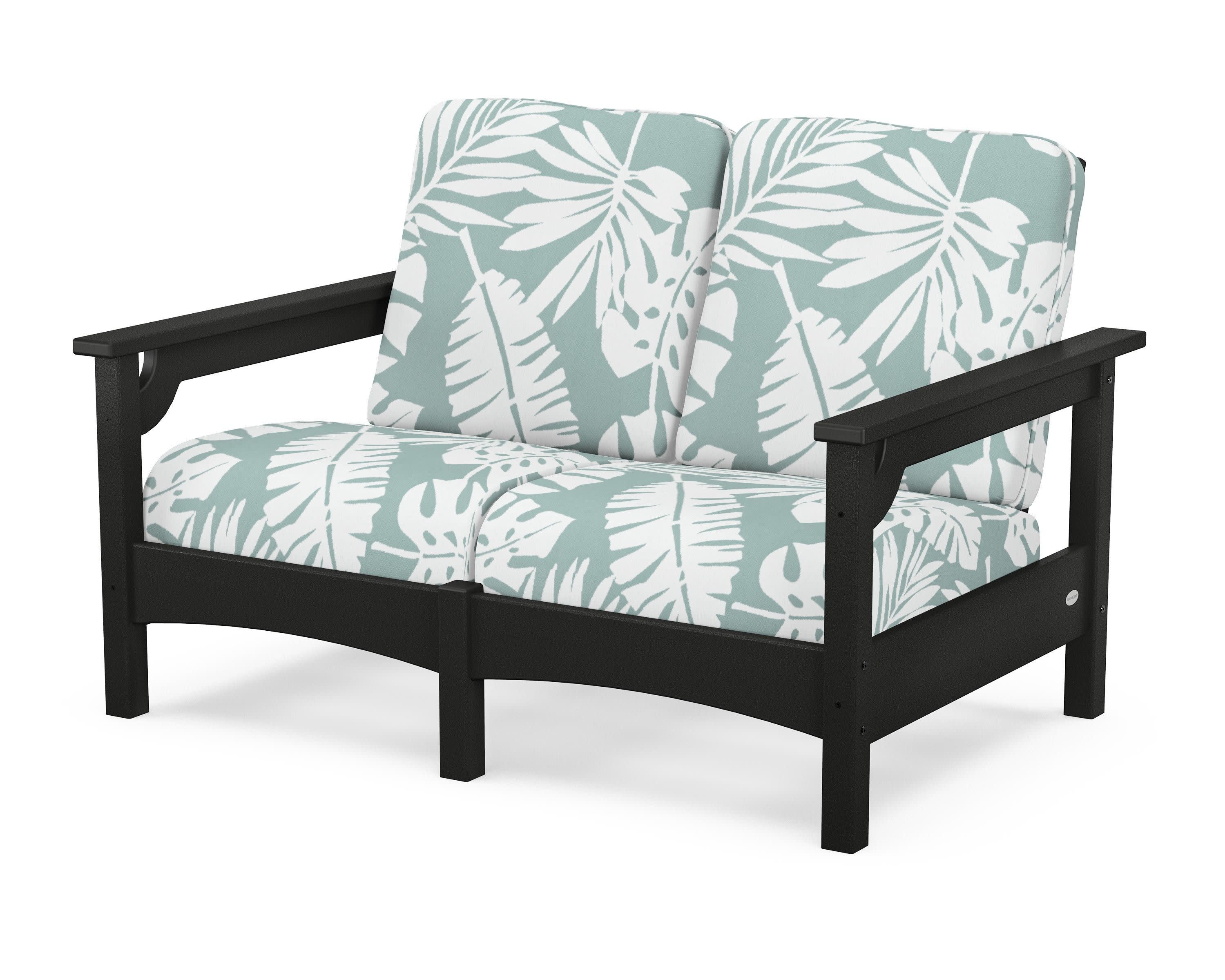 Club Loveseat in Black / Leaf Glacier Spa