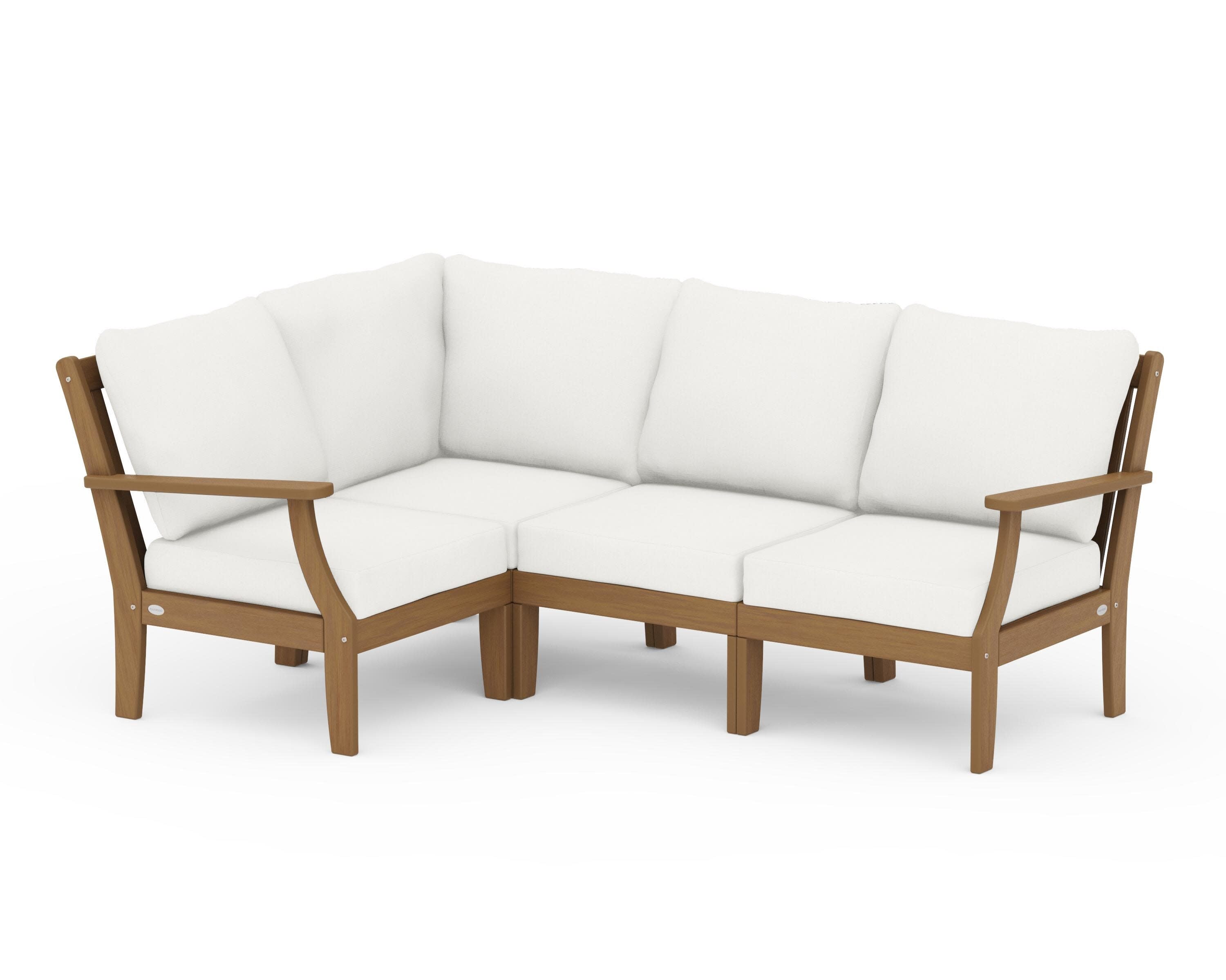 Braxton Modular 4-Piece Deep Seating Set in Natural / Natural Linen
