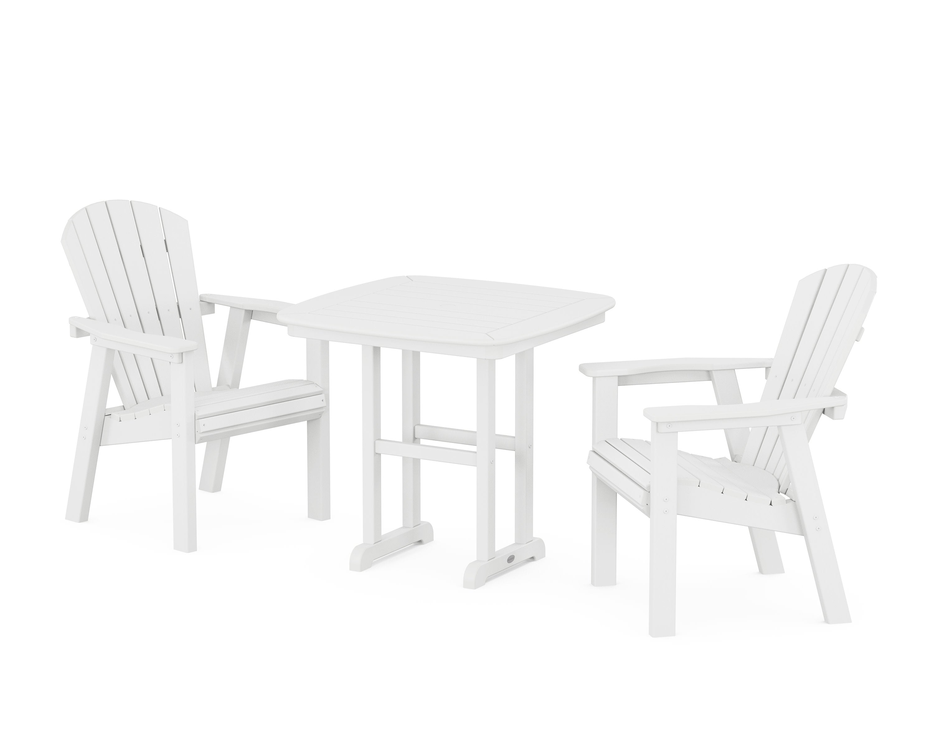 Seashell 3-Piece Dining Set in White