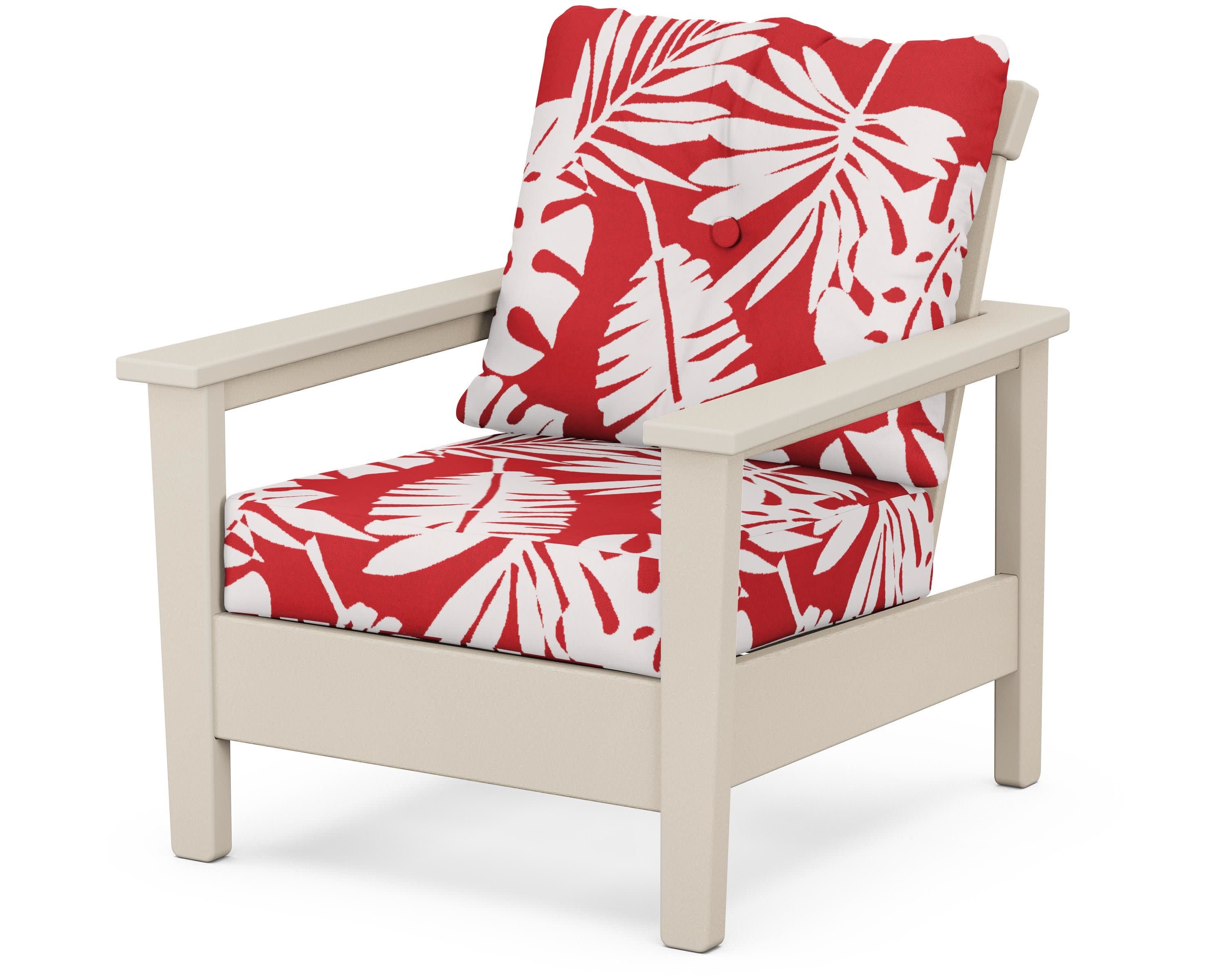 Prescott Deep Seating Chair in Sand / Leaf Crimson