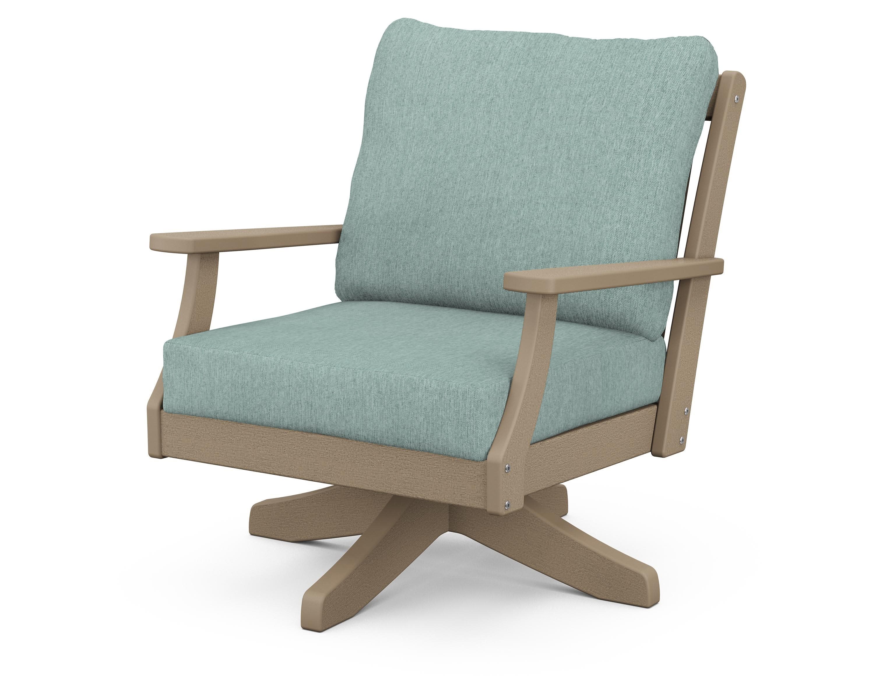 Braxton Deep Seating Swivel Chair in Vintage Sahara / Glacier Spa