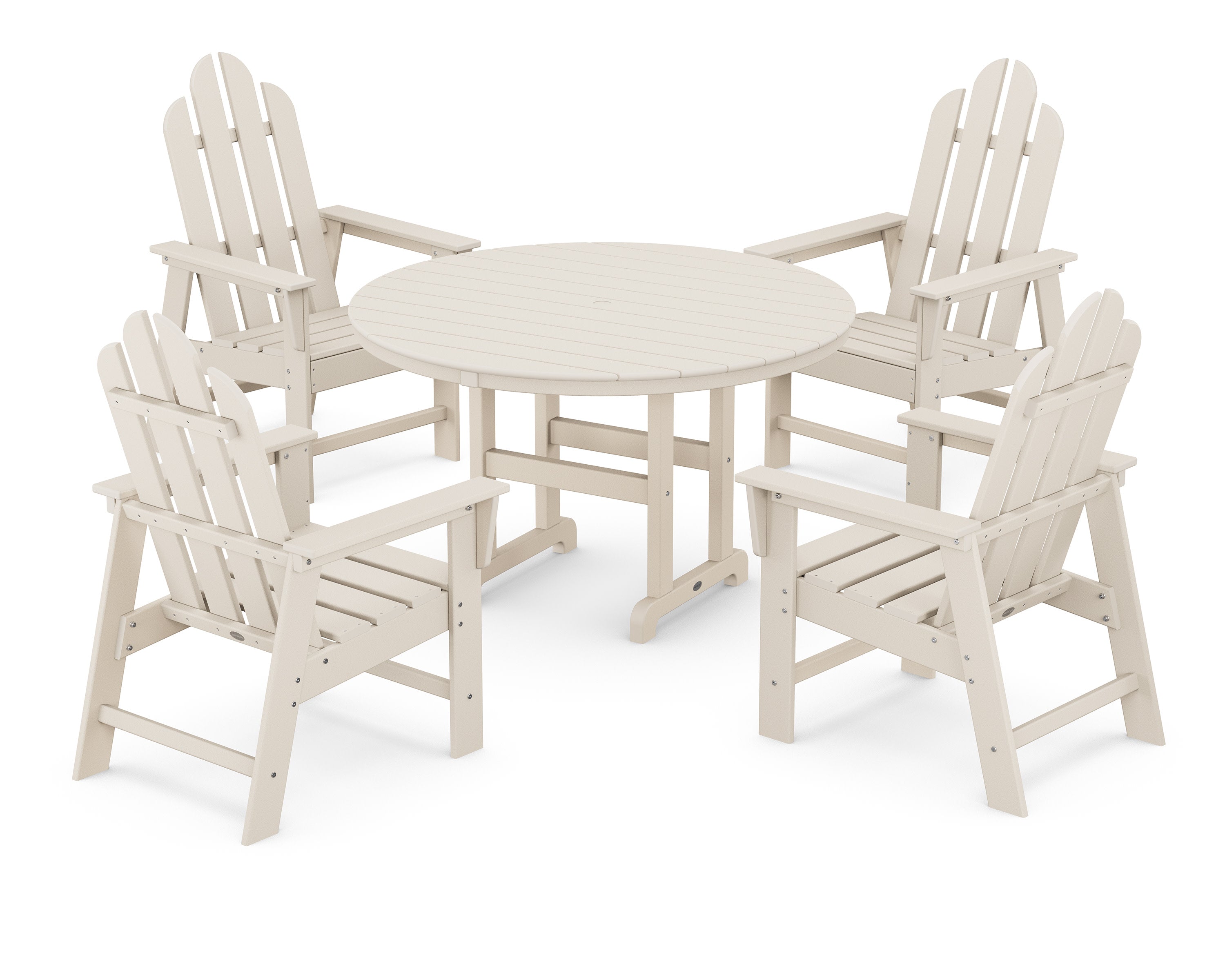 Long Island 5-Piece Round Farmhouse Dining Set in Sand