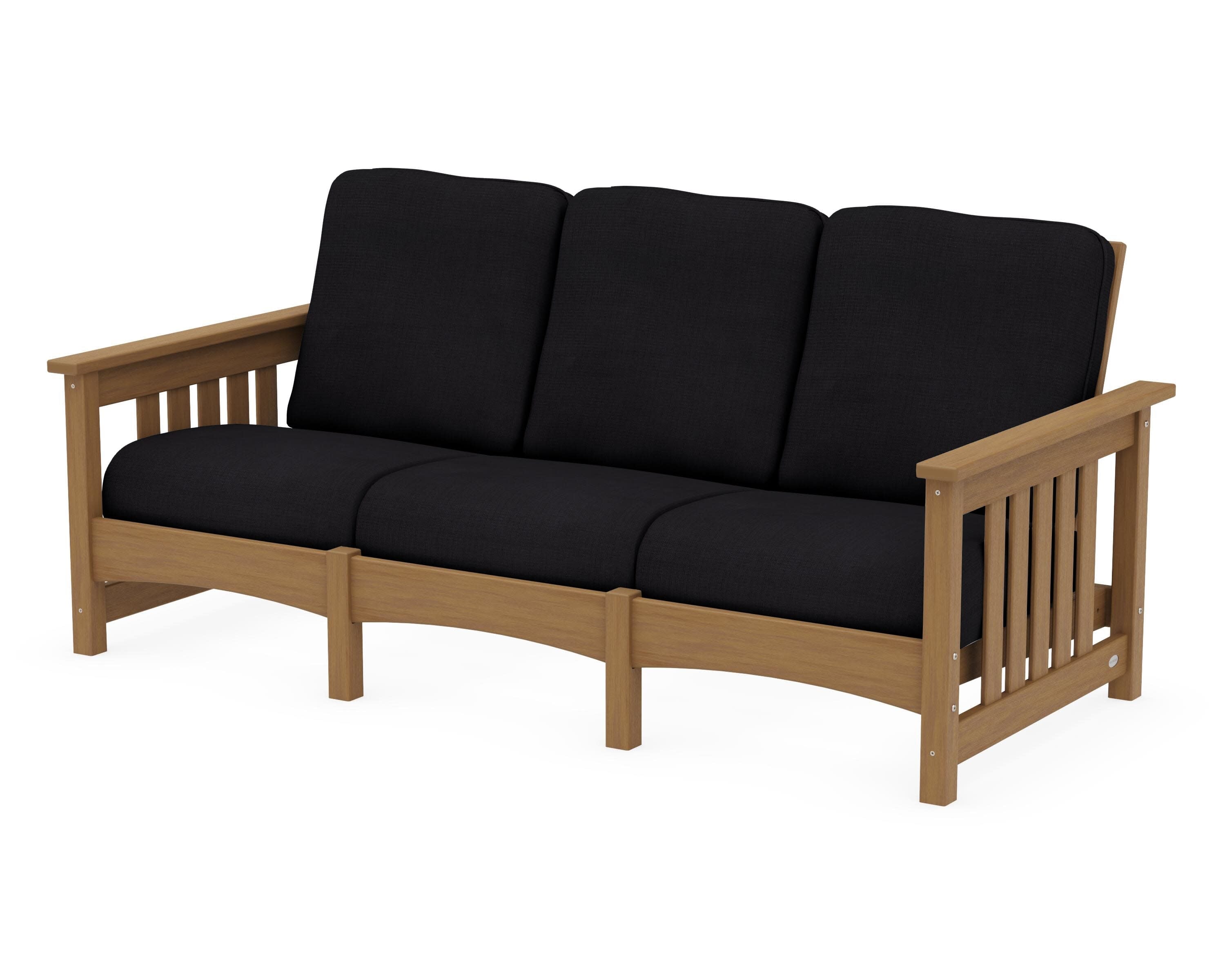 Club Mission Sofa in Natural / Midnight Linen