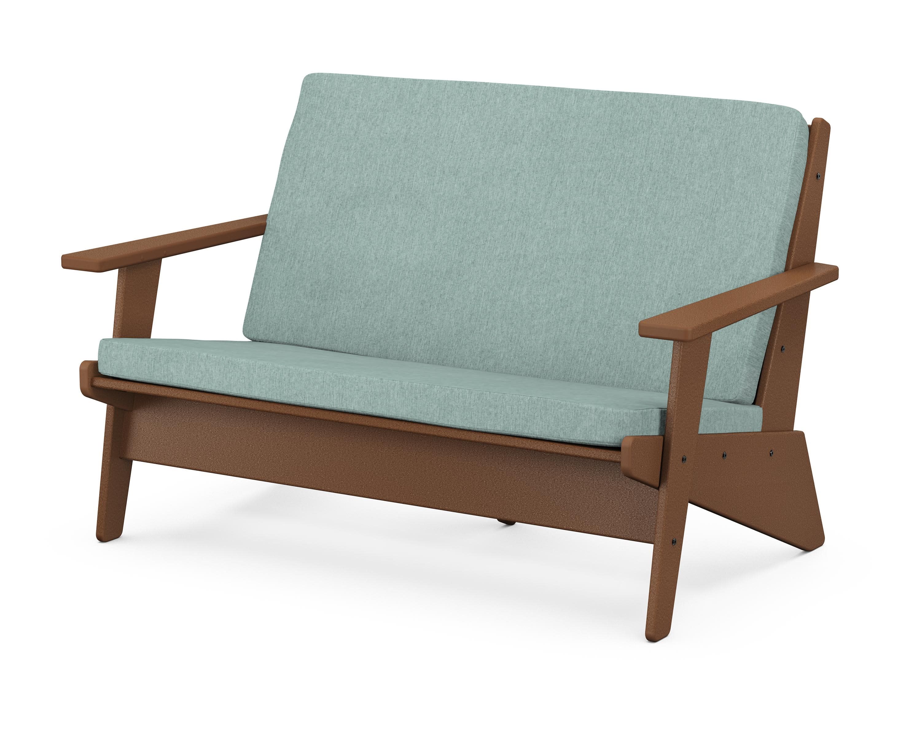 Riviera Modern Lounge Loveseat in Teak / Glacier Spa