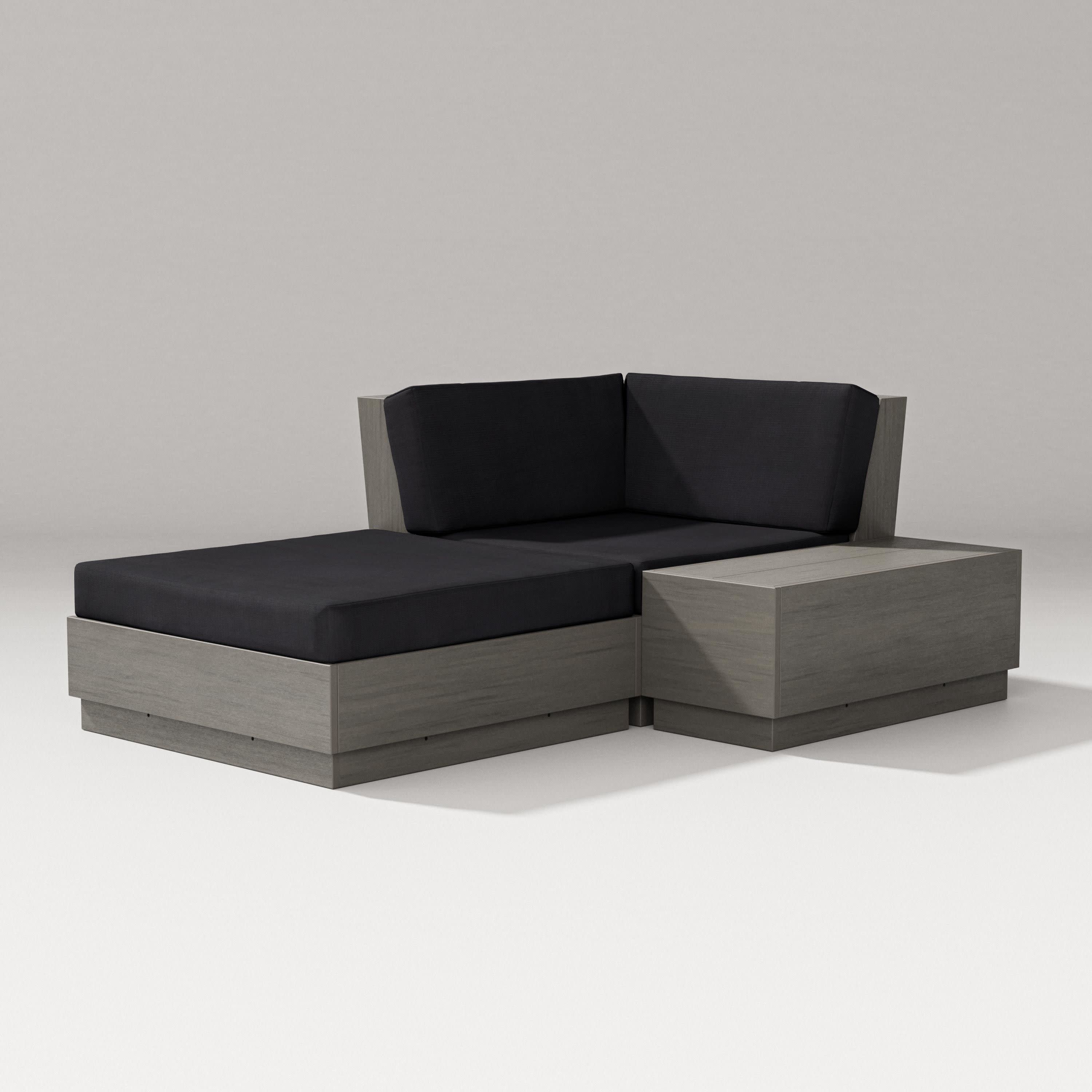Elevate Corner Chaise in Driftwood / Midnight Linen