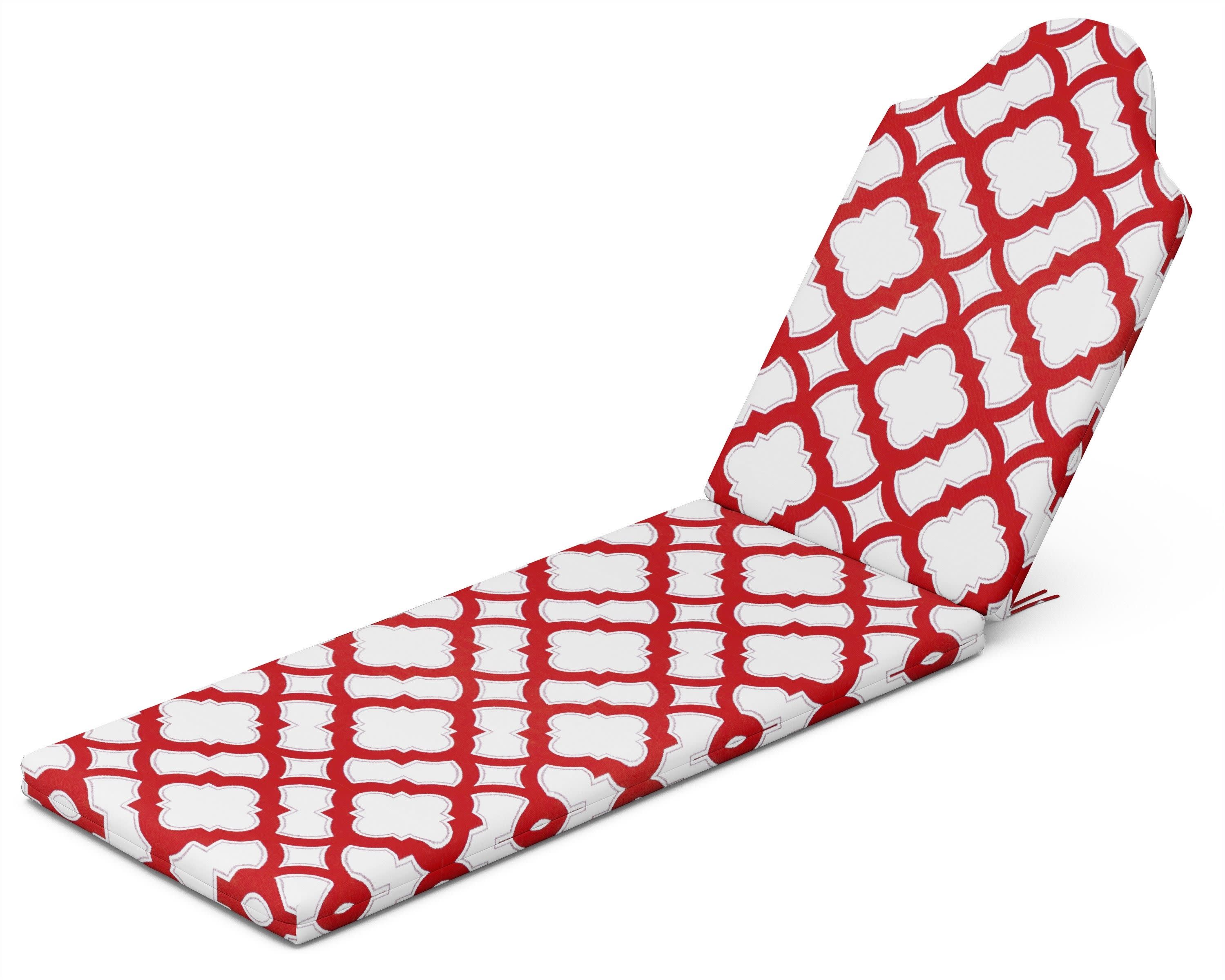 Chaise Cushion in Trellis Crimson