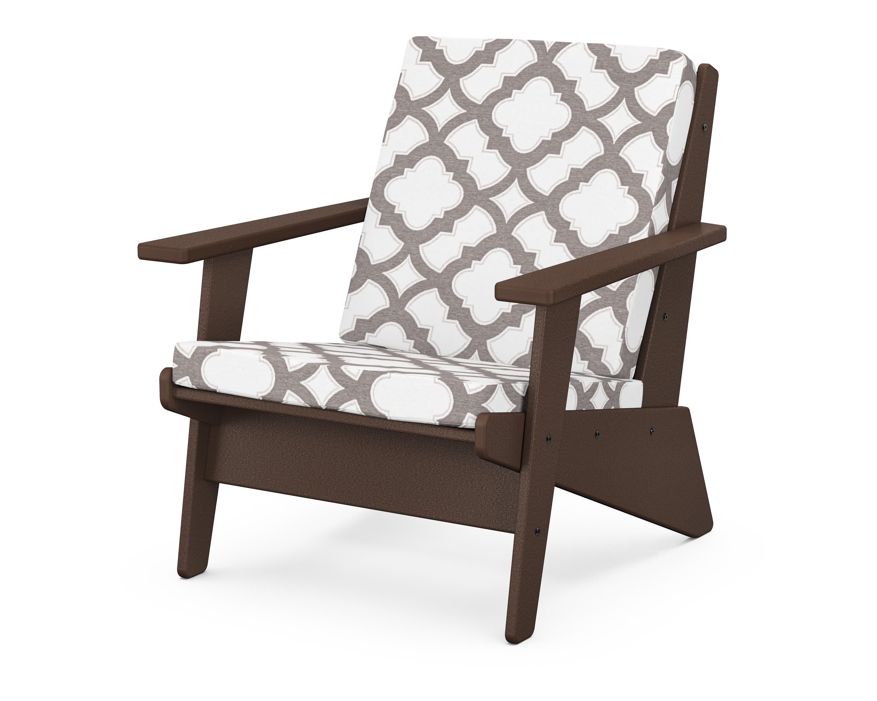 Riviera Modern Lounge Chair in Mahogany / Trellis Grey Mist