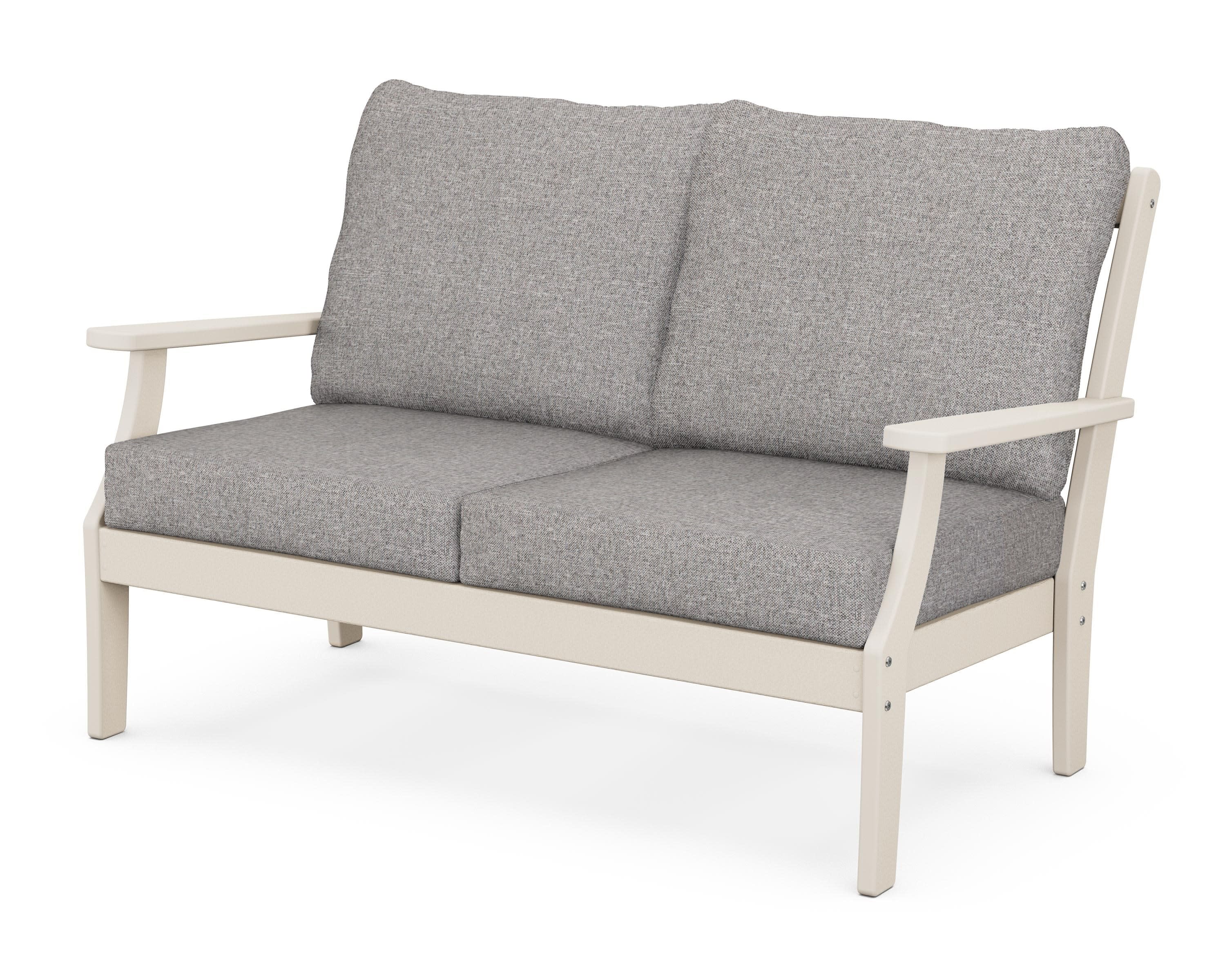Braxton Deep Seating Loveseat in Sand / Grey Mist