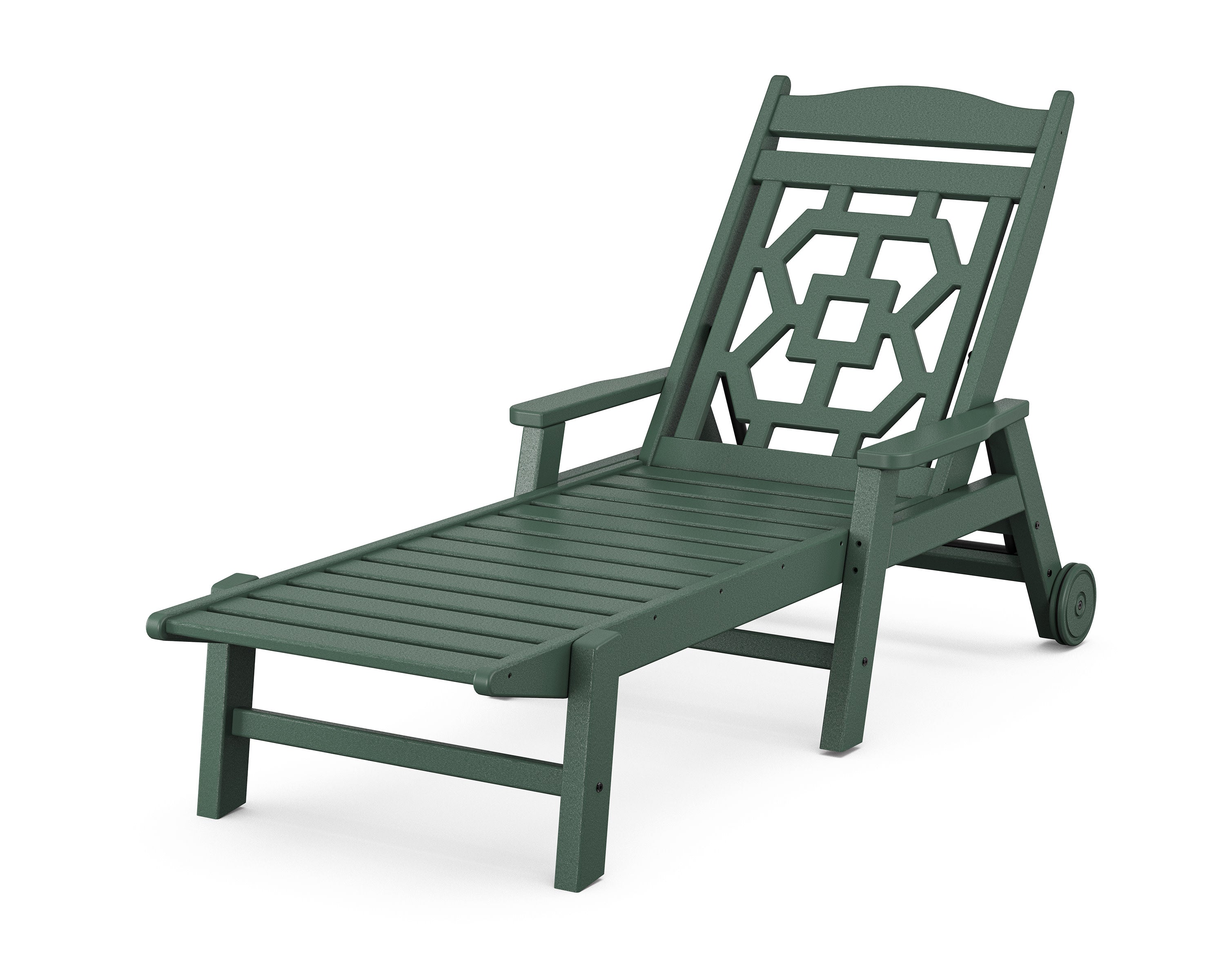 Chinoiserie Chaise Lounge in Green