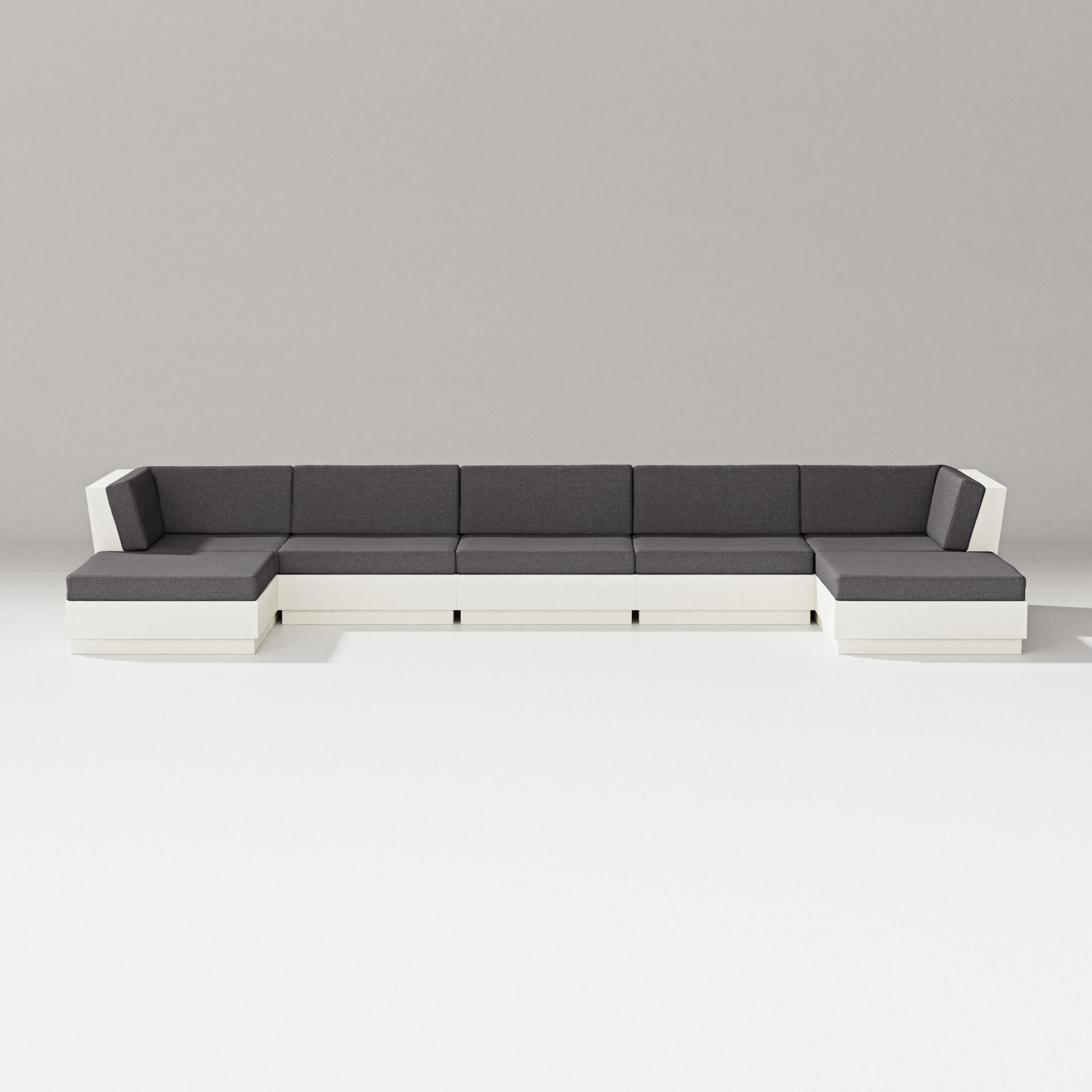 Elevate 7-Piece Double Chaise Sectional in Vintage White / Ash Charcoal