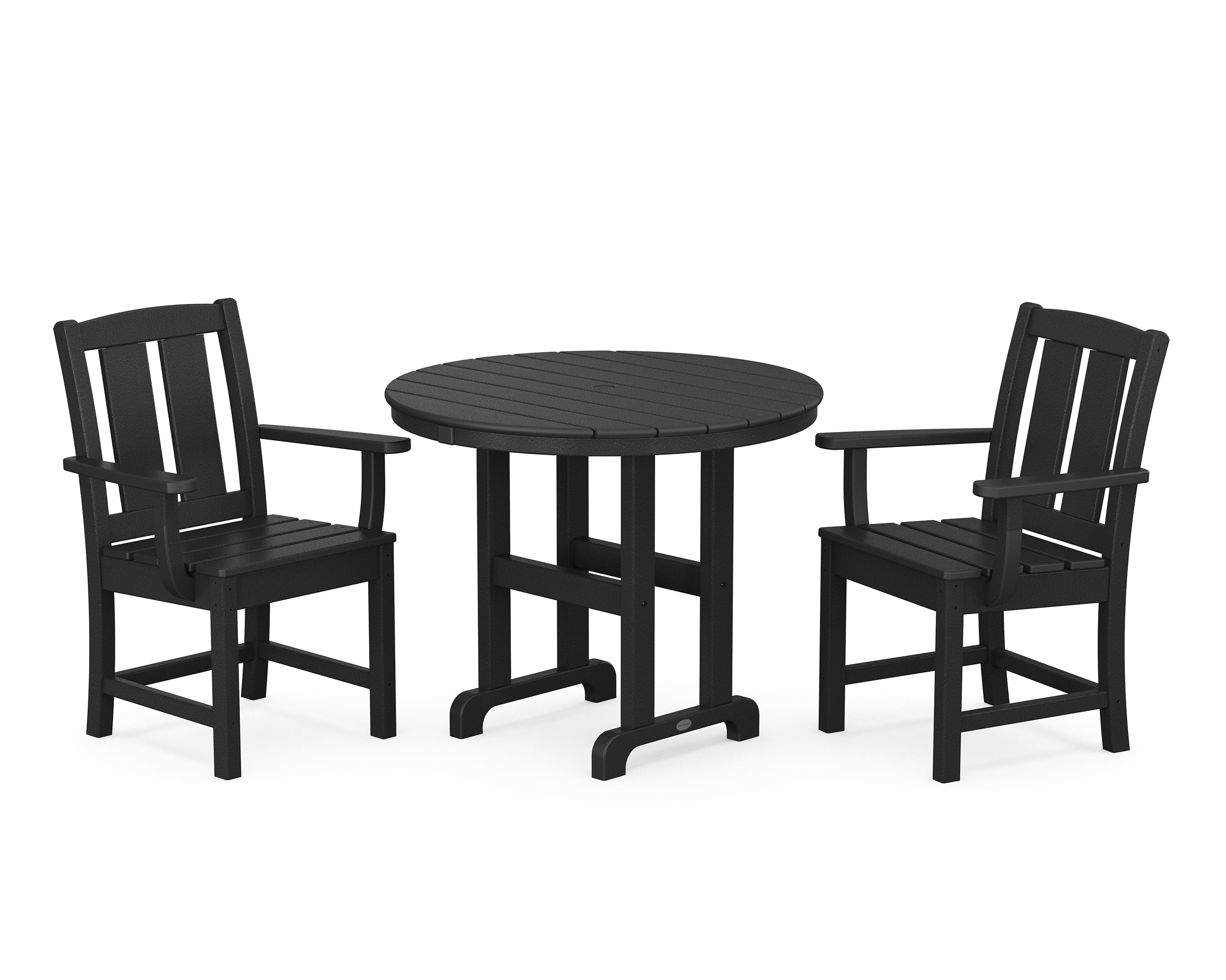Mission 3-Piece Farmhouse Dining Set in Black