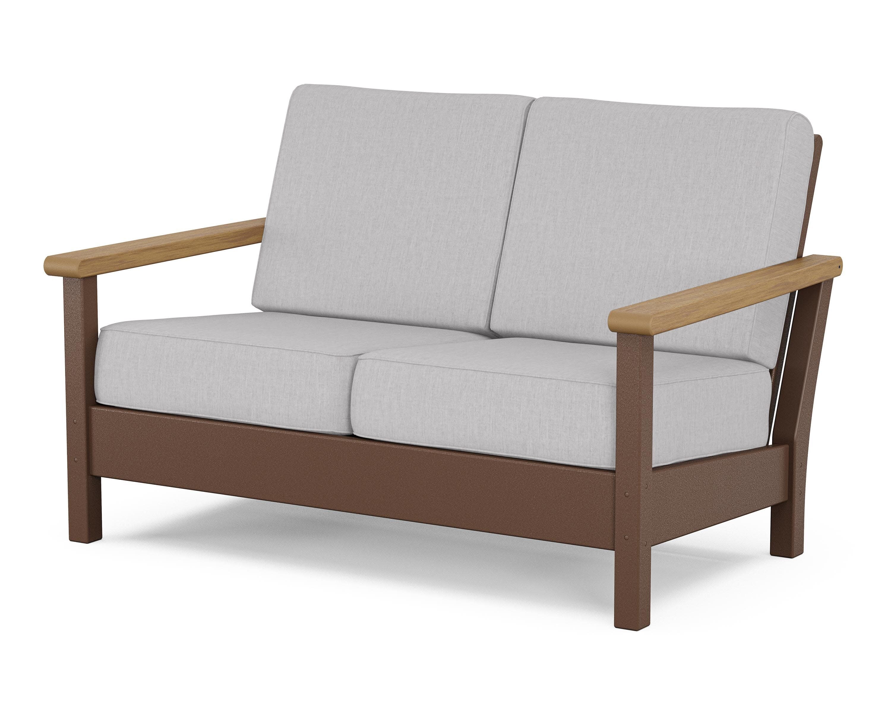 Harbour Deep Seating Loveseat in Mahogany / Natural / Granite