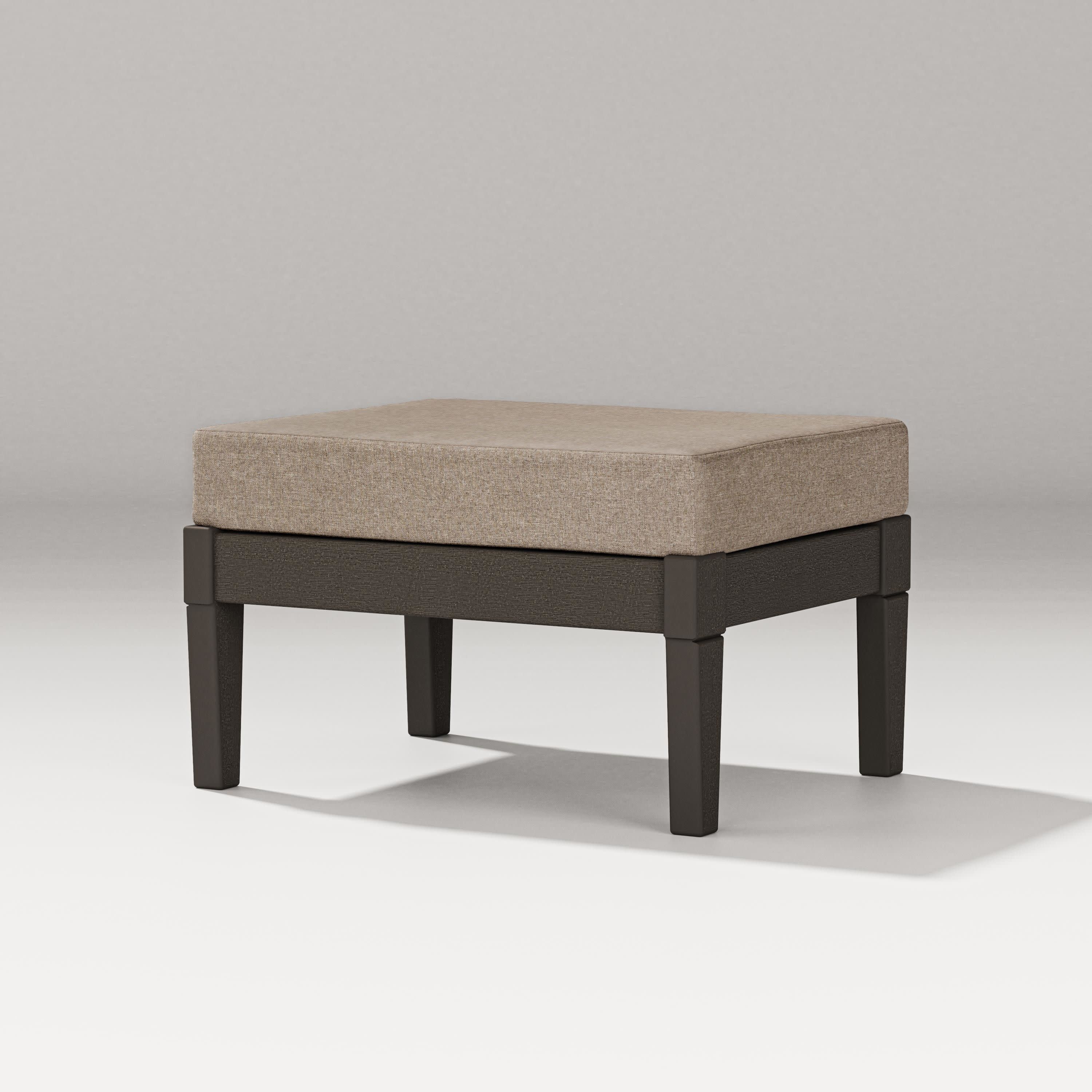Estate Lounge Ottoman in Vintage Coffee / Spiced Burlap