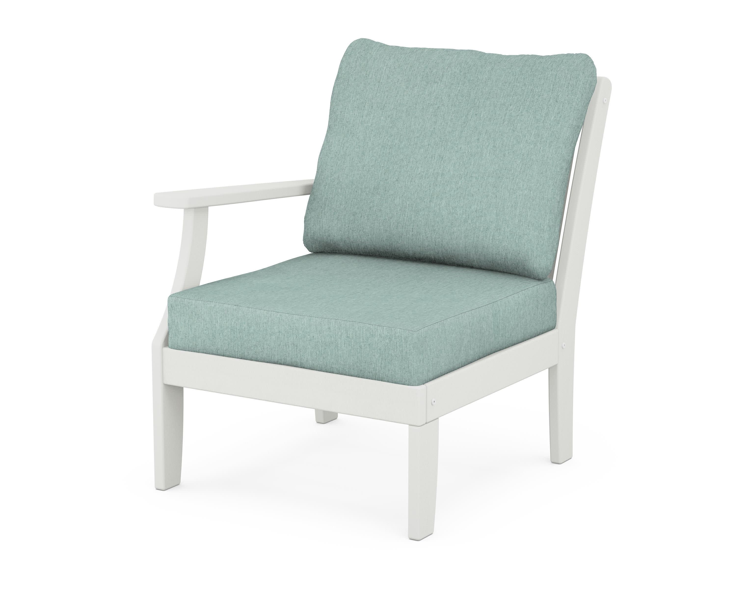 Braxton Modular Left Arm Chair in Vintage White / Glacier Spa