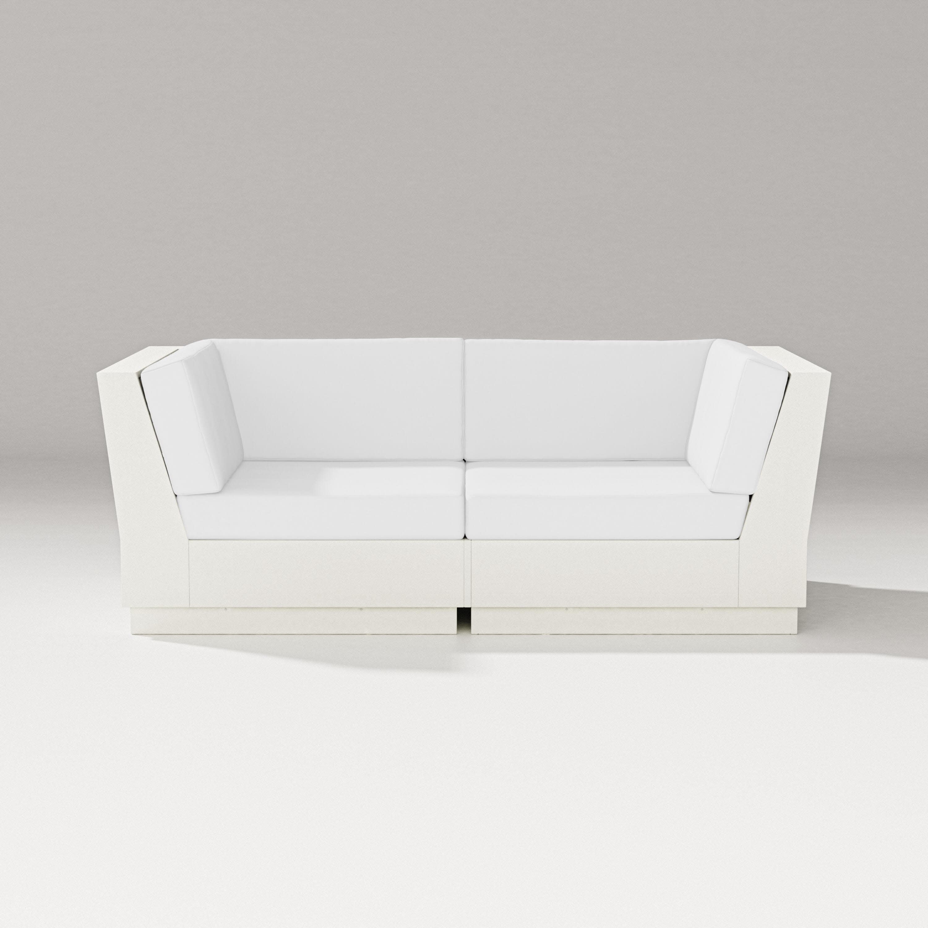 Elevate Loveseat Sectional in Vintage White / Natural