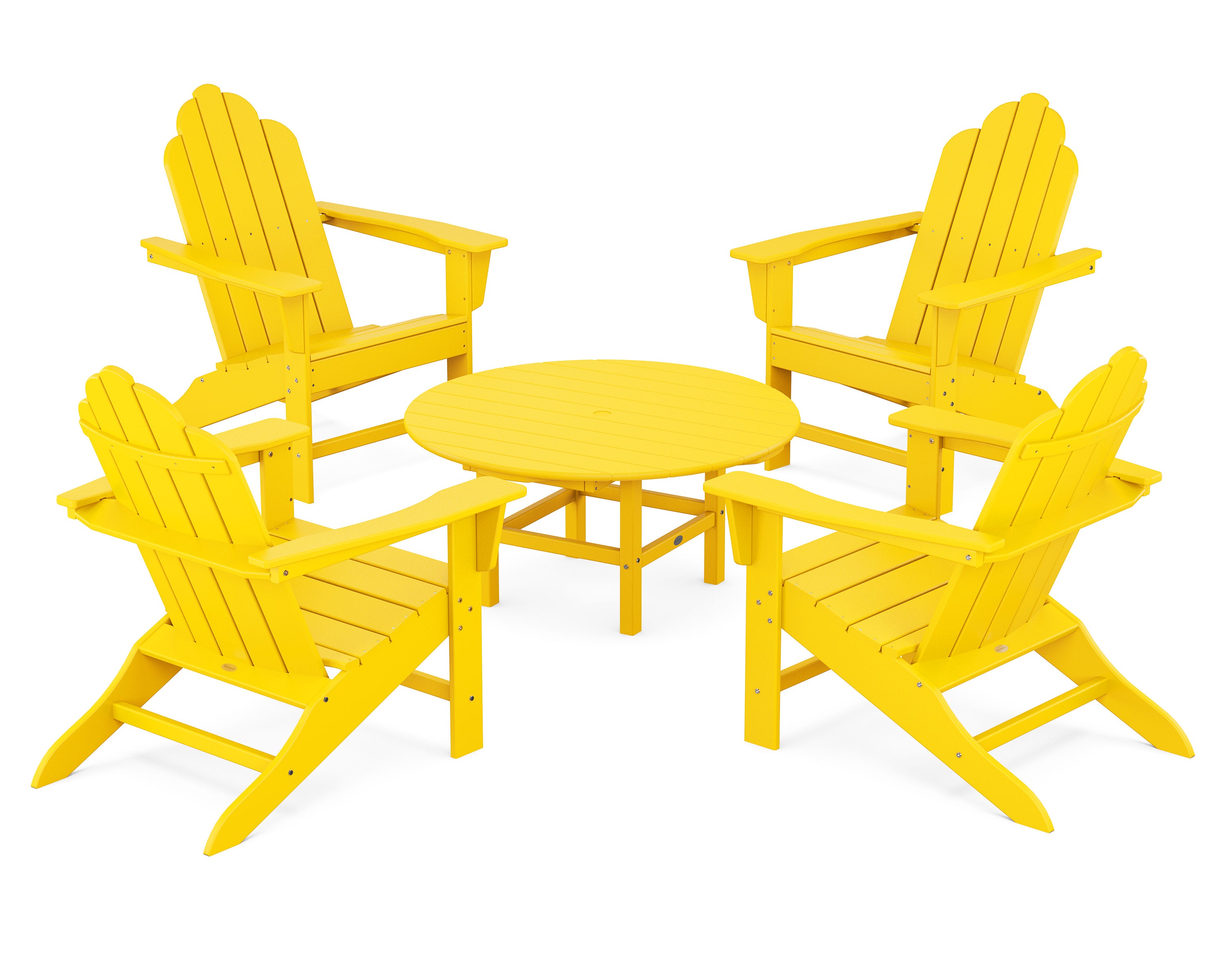 Long Island Adirondack 5-Piece Conversation Group in Lemon