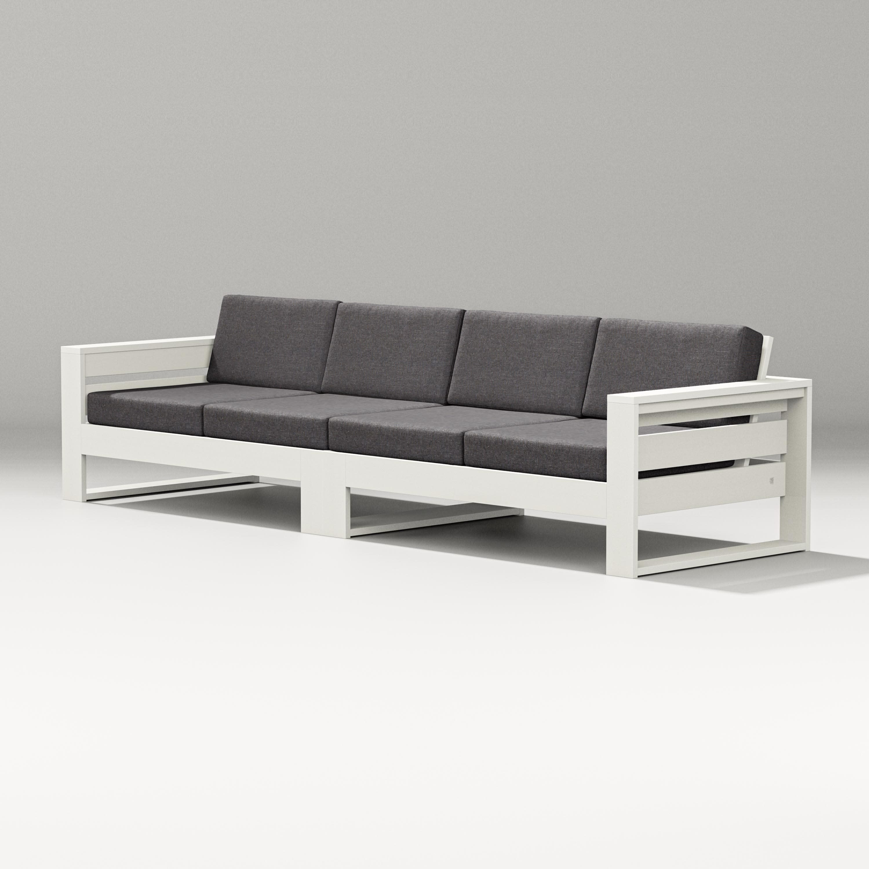 Latitude Straight Sectional in Vintage White / Ash Charcoal