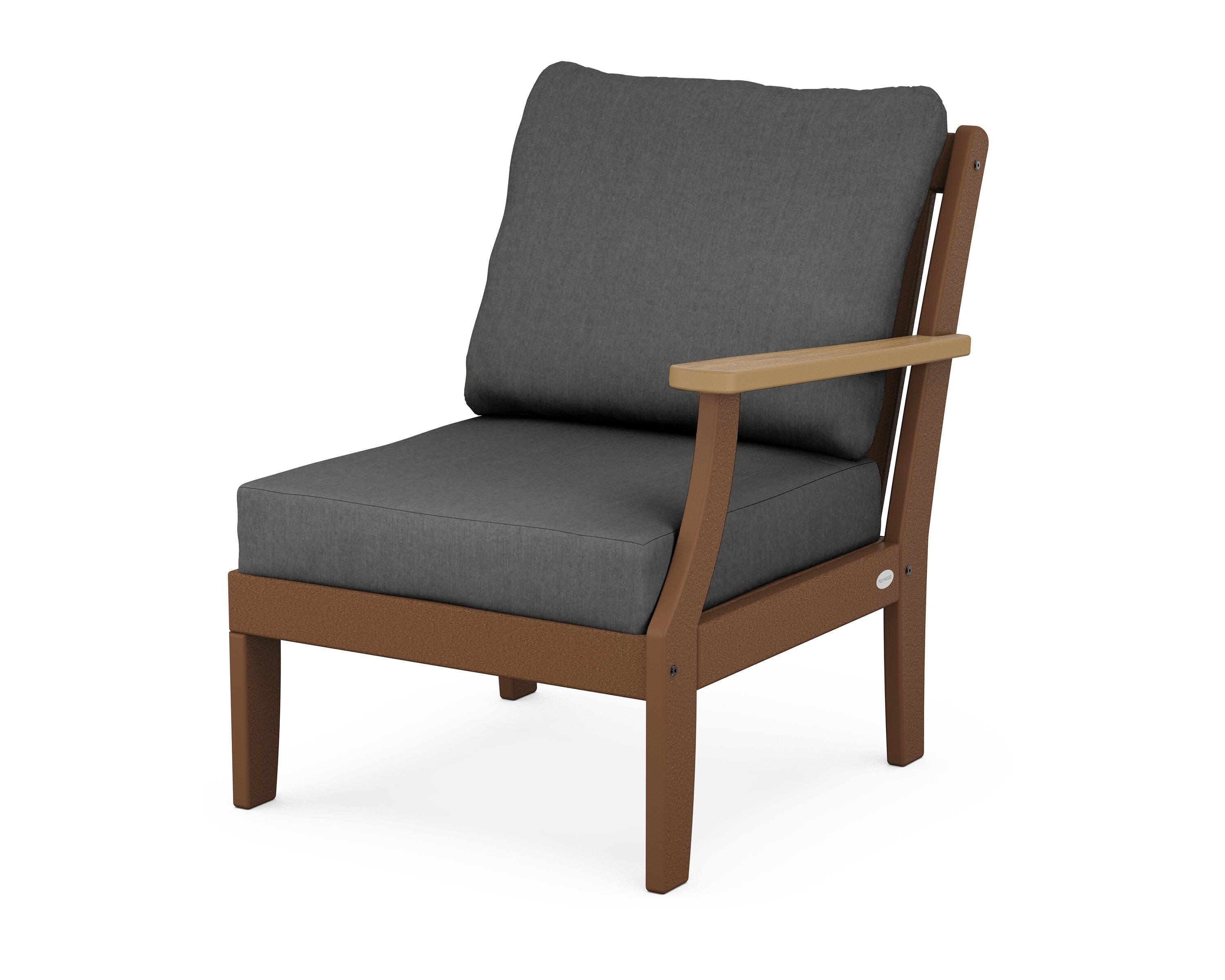 Braxton Modular Right Arm Chair in Teak / Natural / Spectrum Carbon
