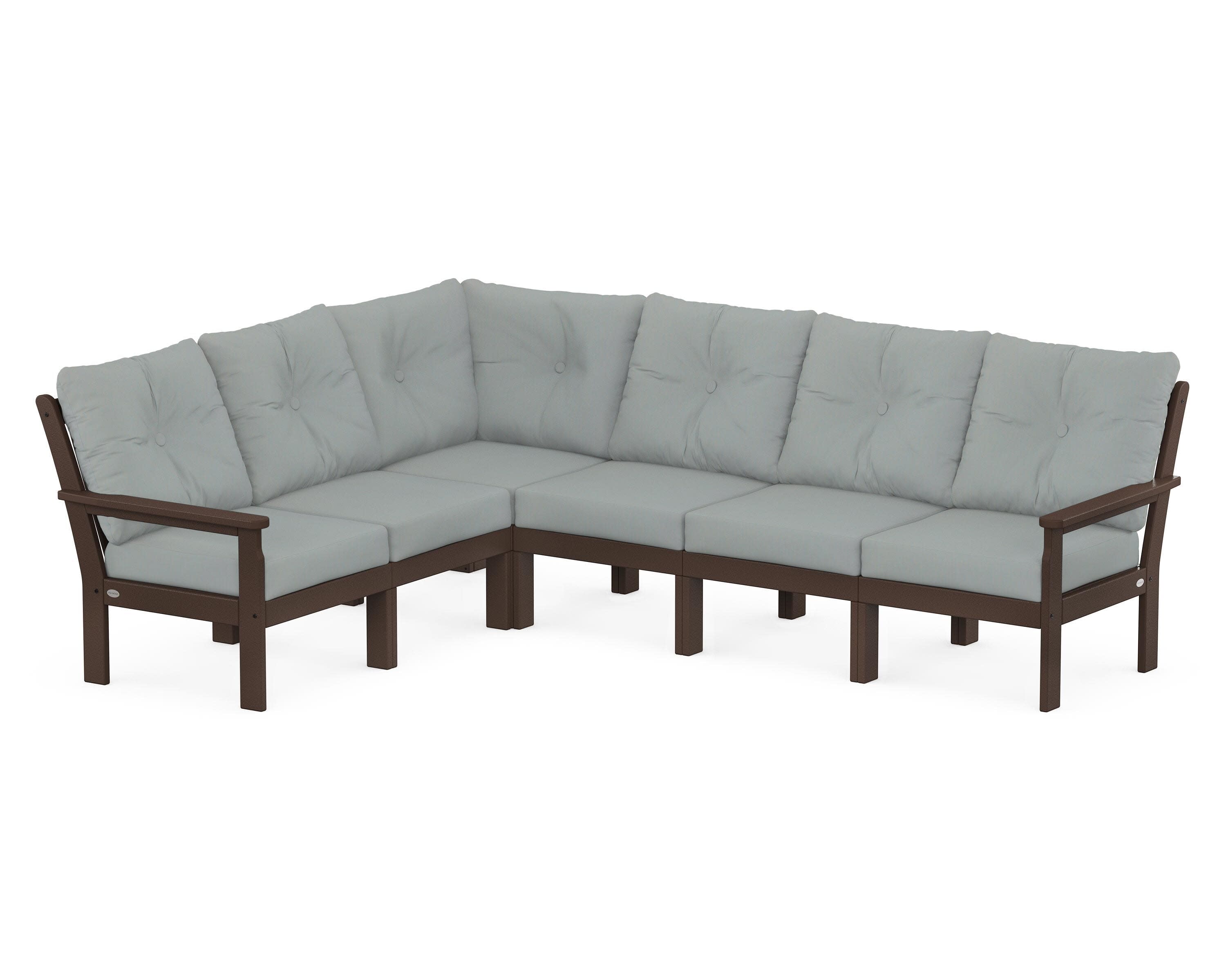Vineyard 6-Piece Sectional in Mahogany / Spa