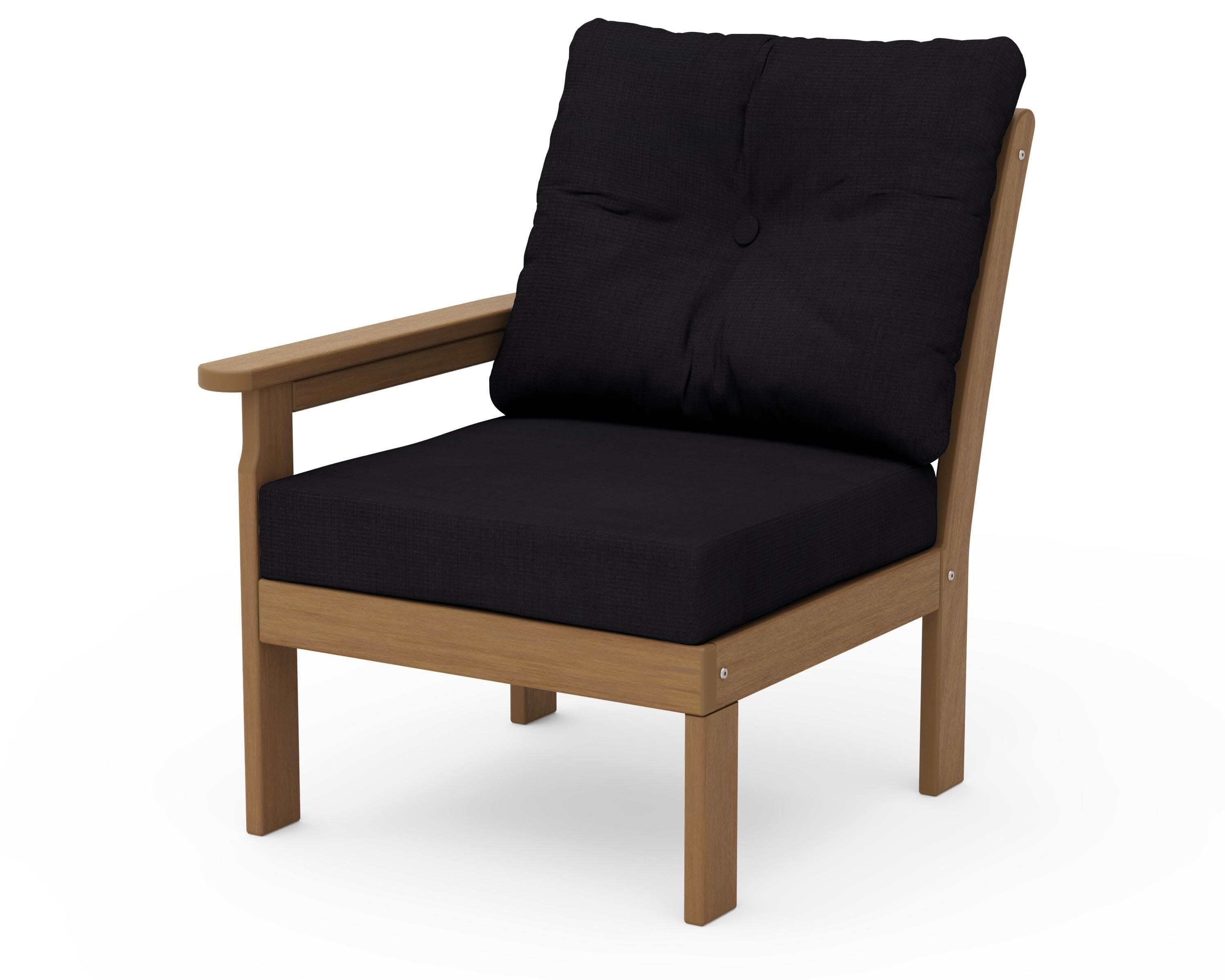 Vineyard Modular Left Arm Chair in Natural / Midnight Linen