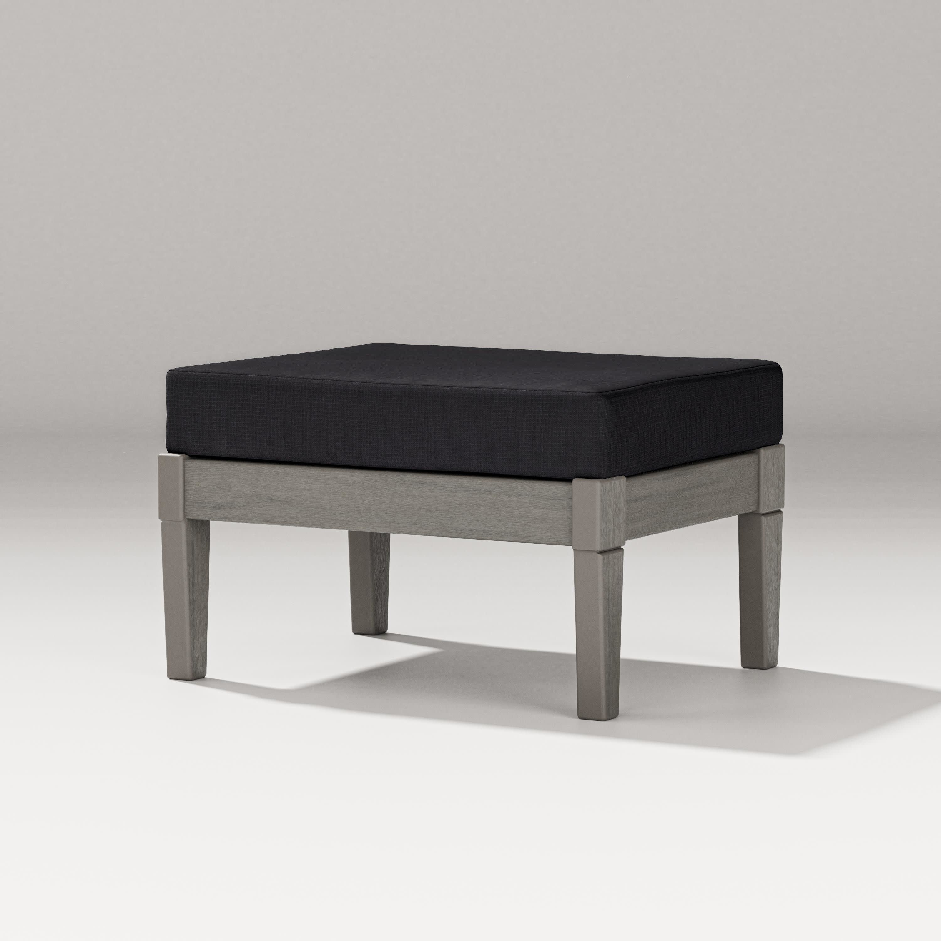 Estate Lounge Ottoman in Driftwood / Midnight Linen