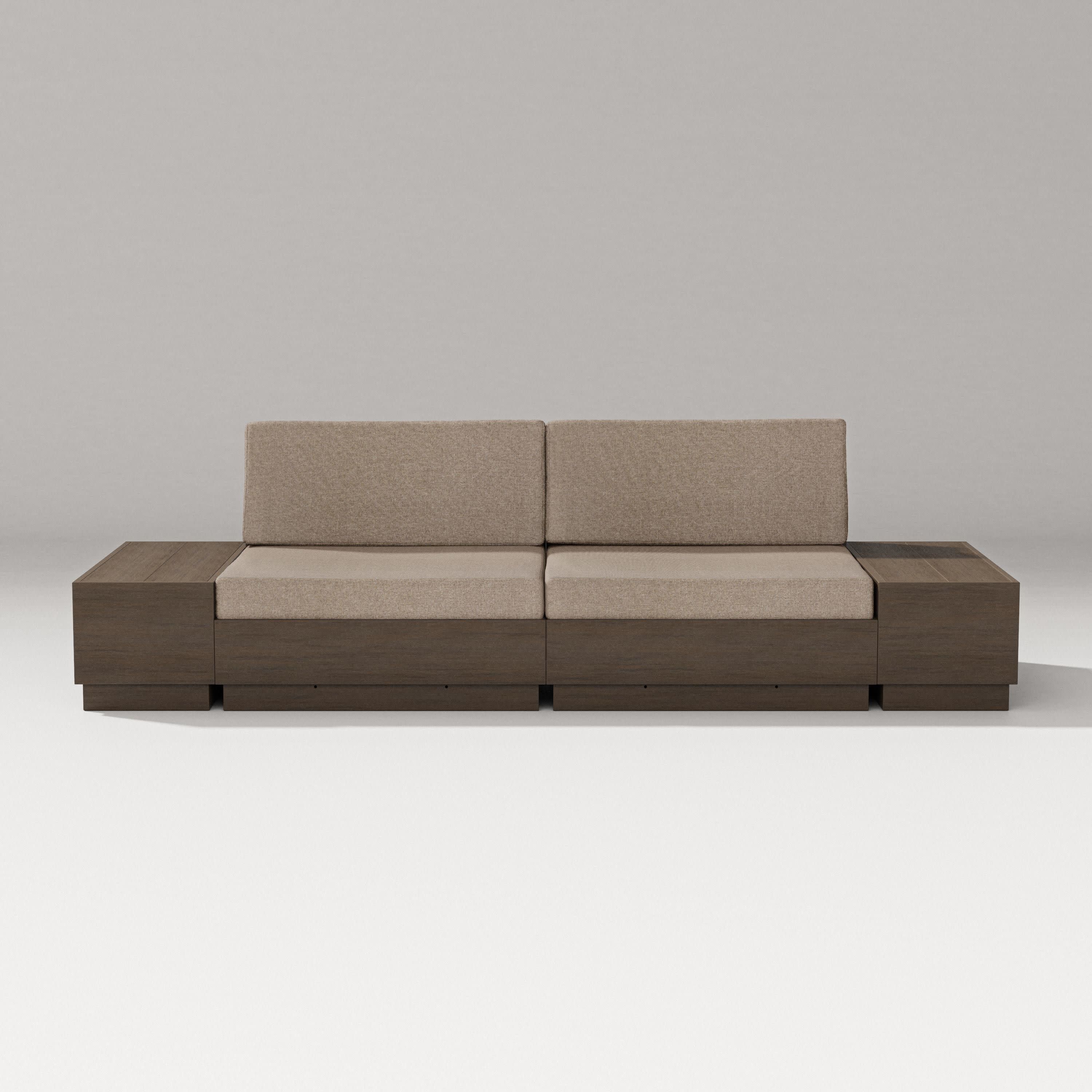 Elevate 4-Piece Loveseat Sectional in Kona / Spiced Burlap