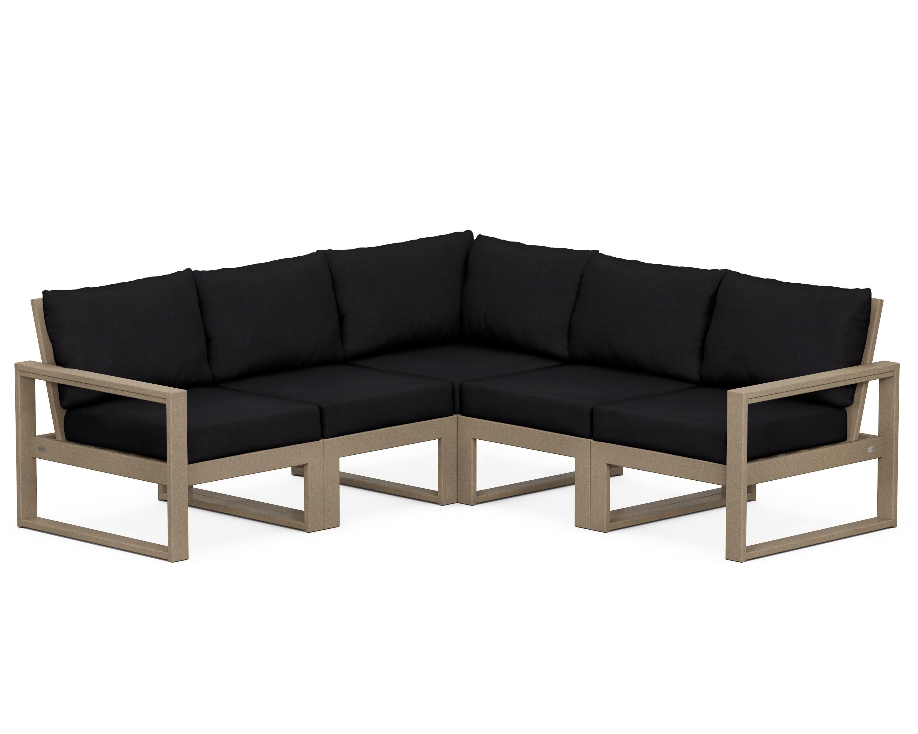 EDGE 5-Piece Modular Deep Seating Set in Vintage Sahara / Midnight Linen