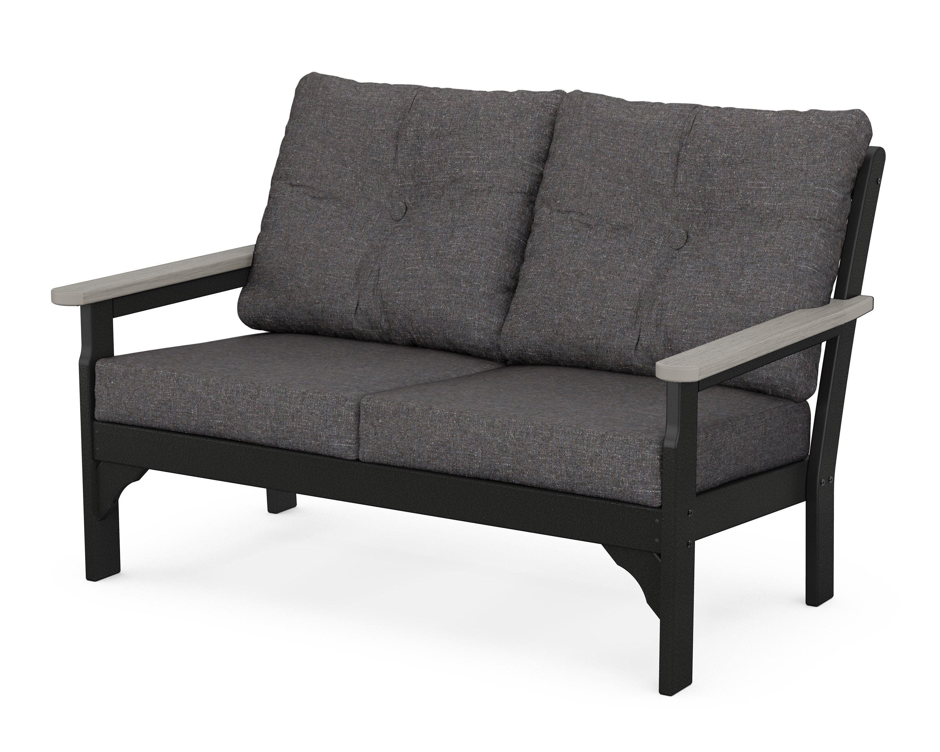 Vineyard Deep Seating Loveseat in Black / Driftwood / Ash Charcoal
