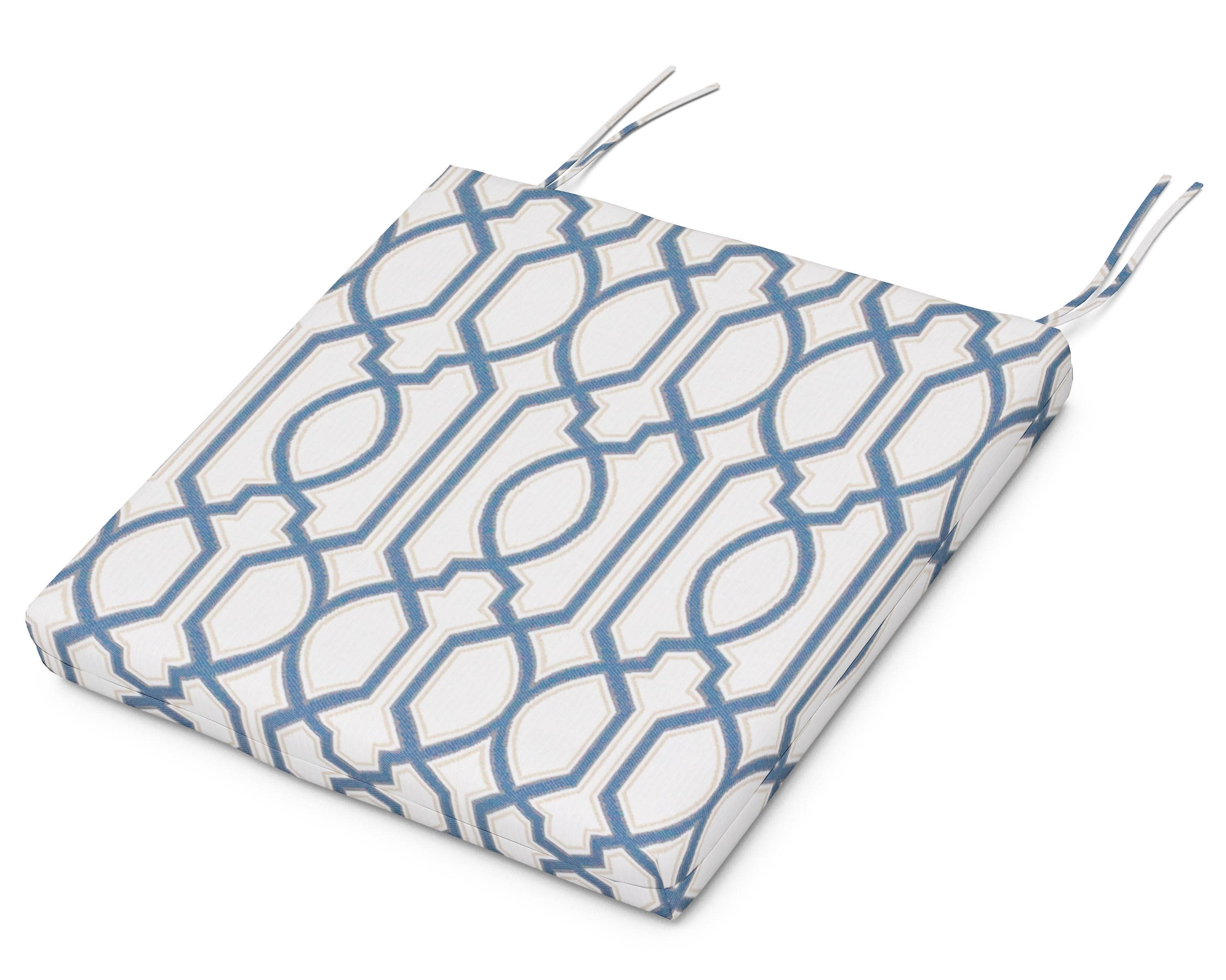 Classic Oversized Adirondack Seat Pad 17.5"D x 22.25"W x 2.5"H in Chelsey Trellis Cobalt