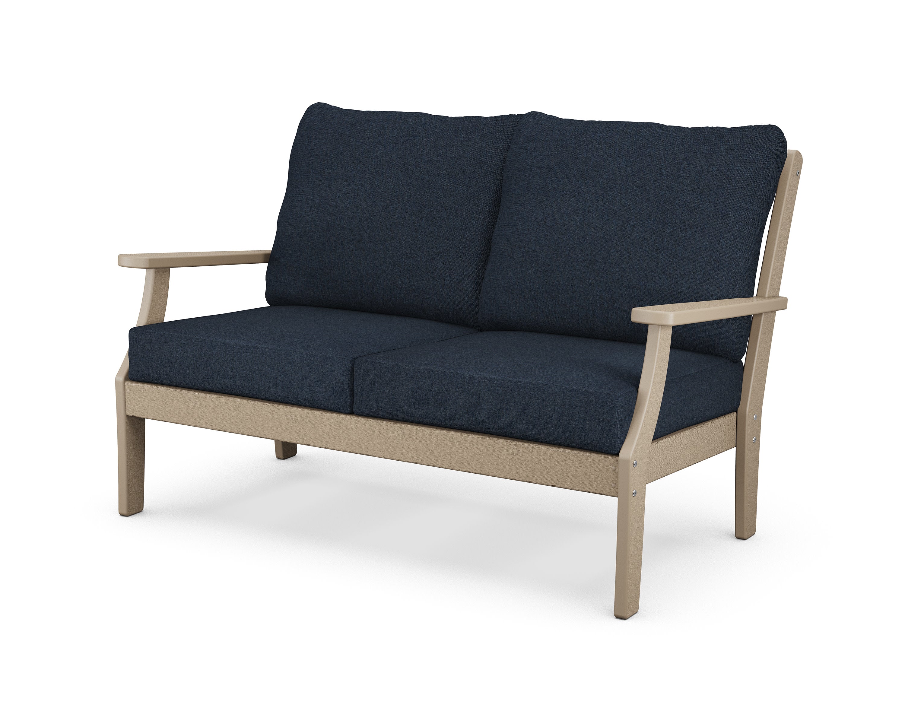Braxton Deep Seating Loveseat in Vintage Sahara / Marine Indigo