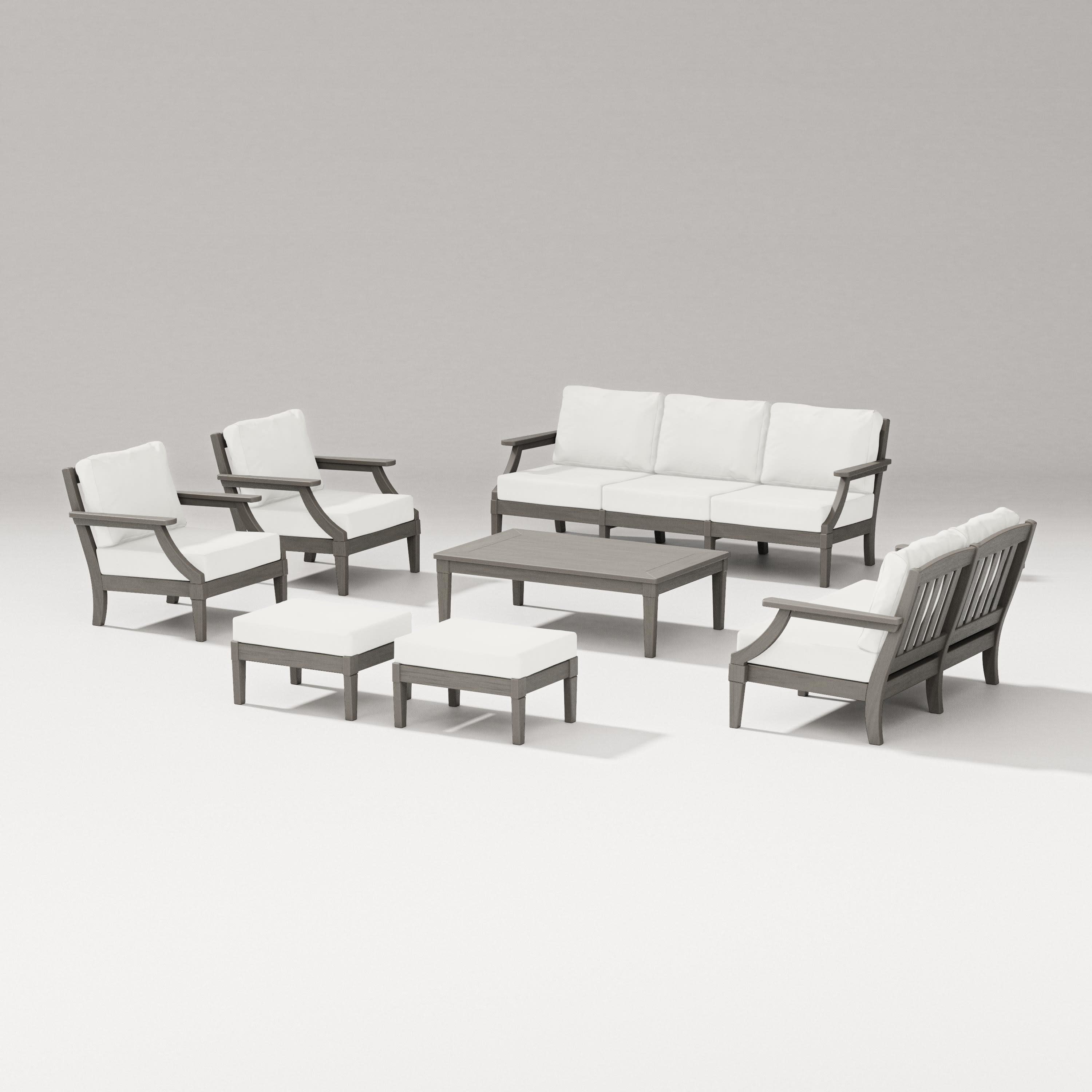 Estate 7-Piece Lounge Sofa Set in Driftwood / Natural Linen