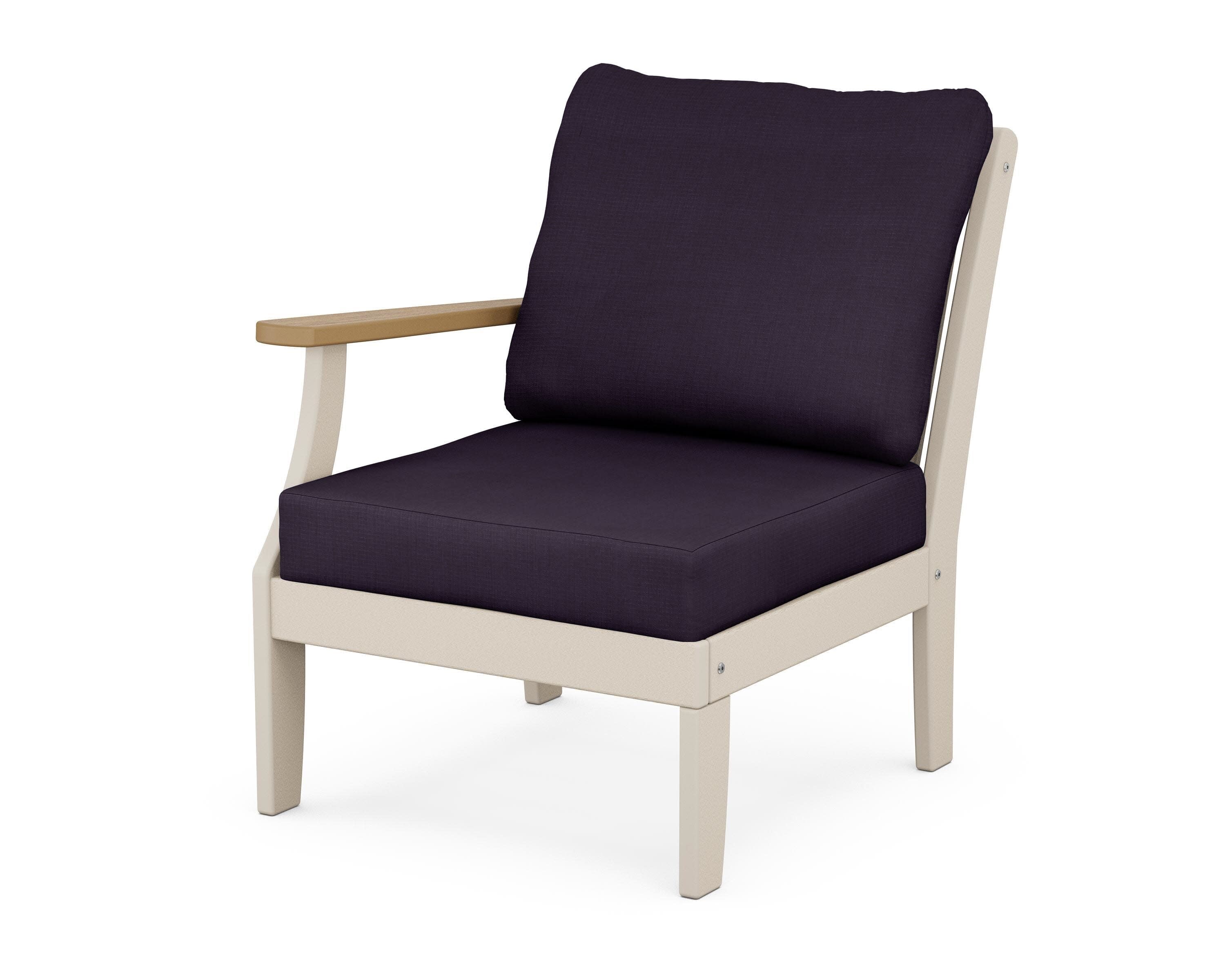 Braxton Modular Left Arm Chair in Sand / Natural / Navy Linen