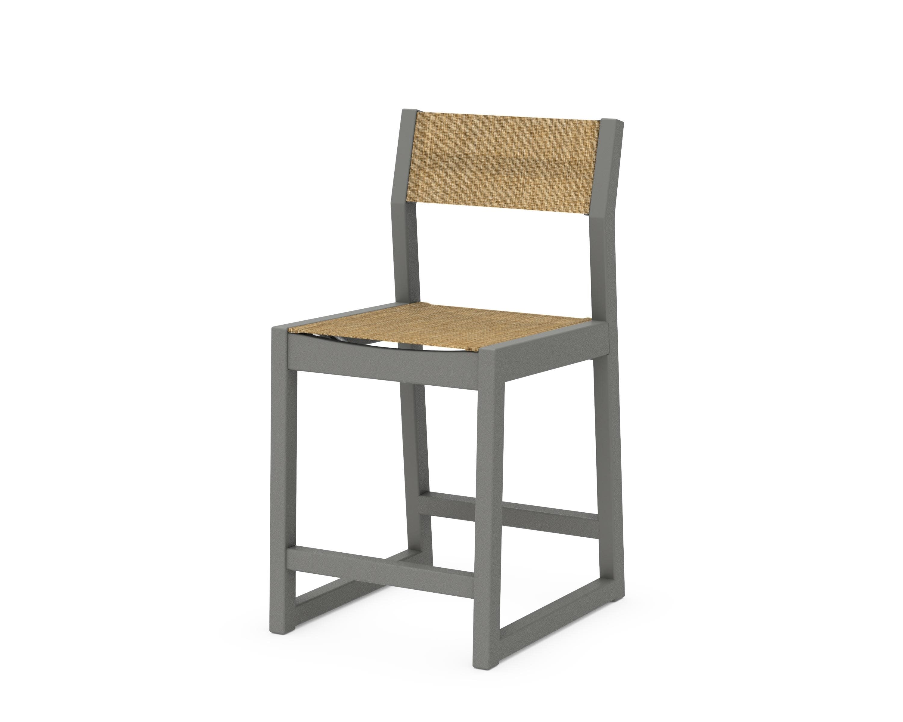 EDGE Sling Counter Side Chair in Slate Grey / Burlap Sling