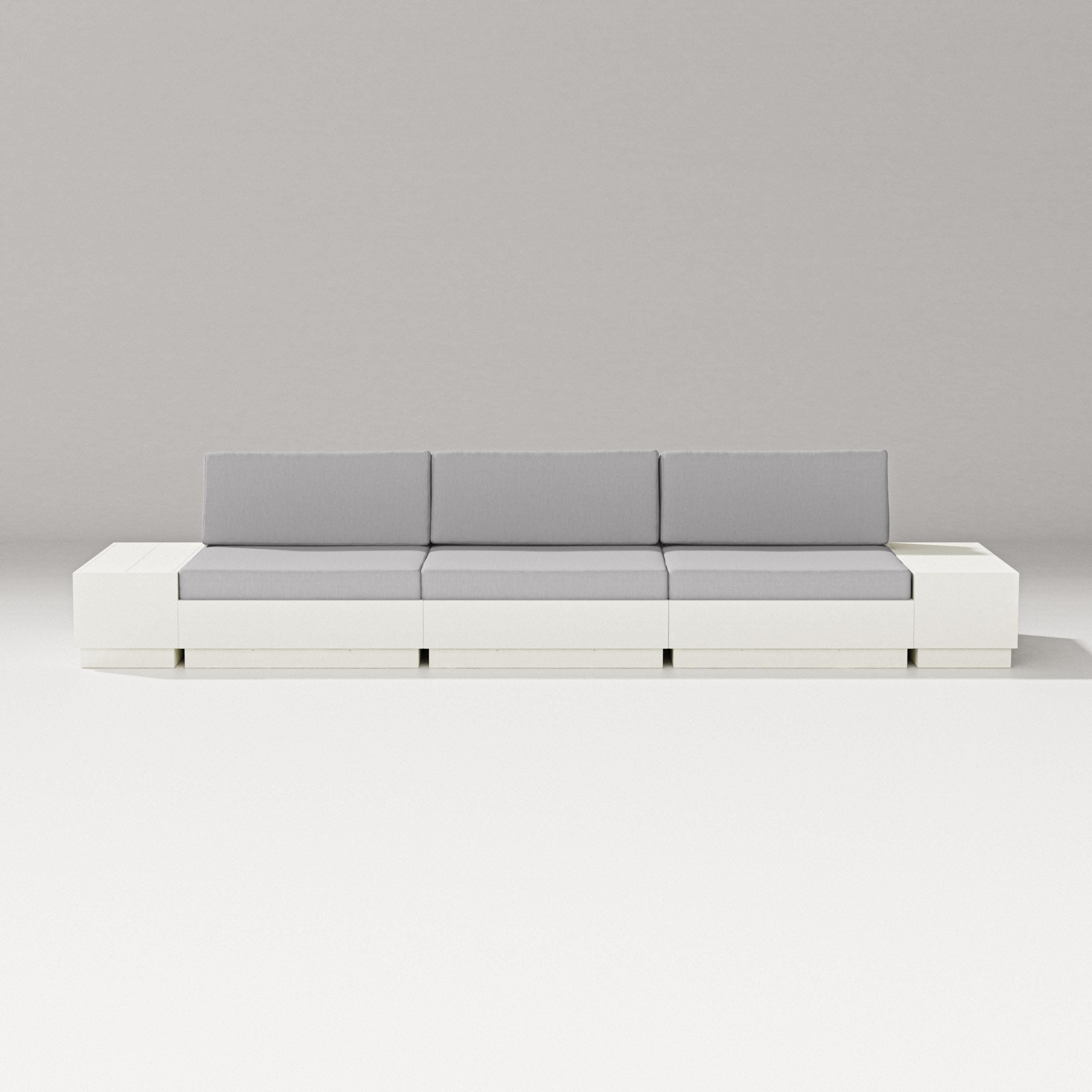 Elevate Straight Sectional in Vintage White / Granite