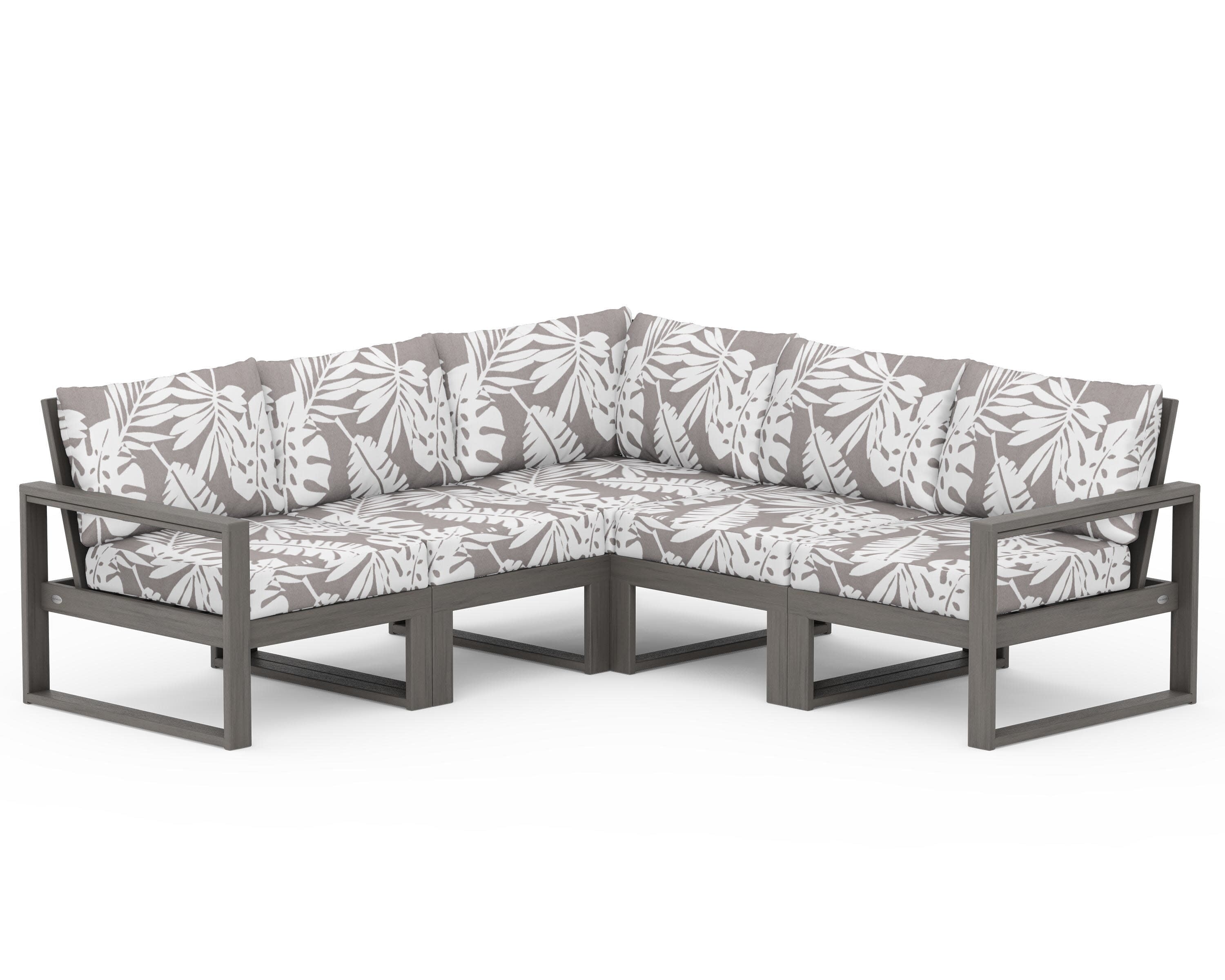 EDGE 5-Piece Modular Deep Seating Set in Driftwood / Leaf Grey Mist