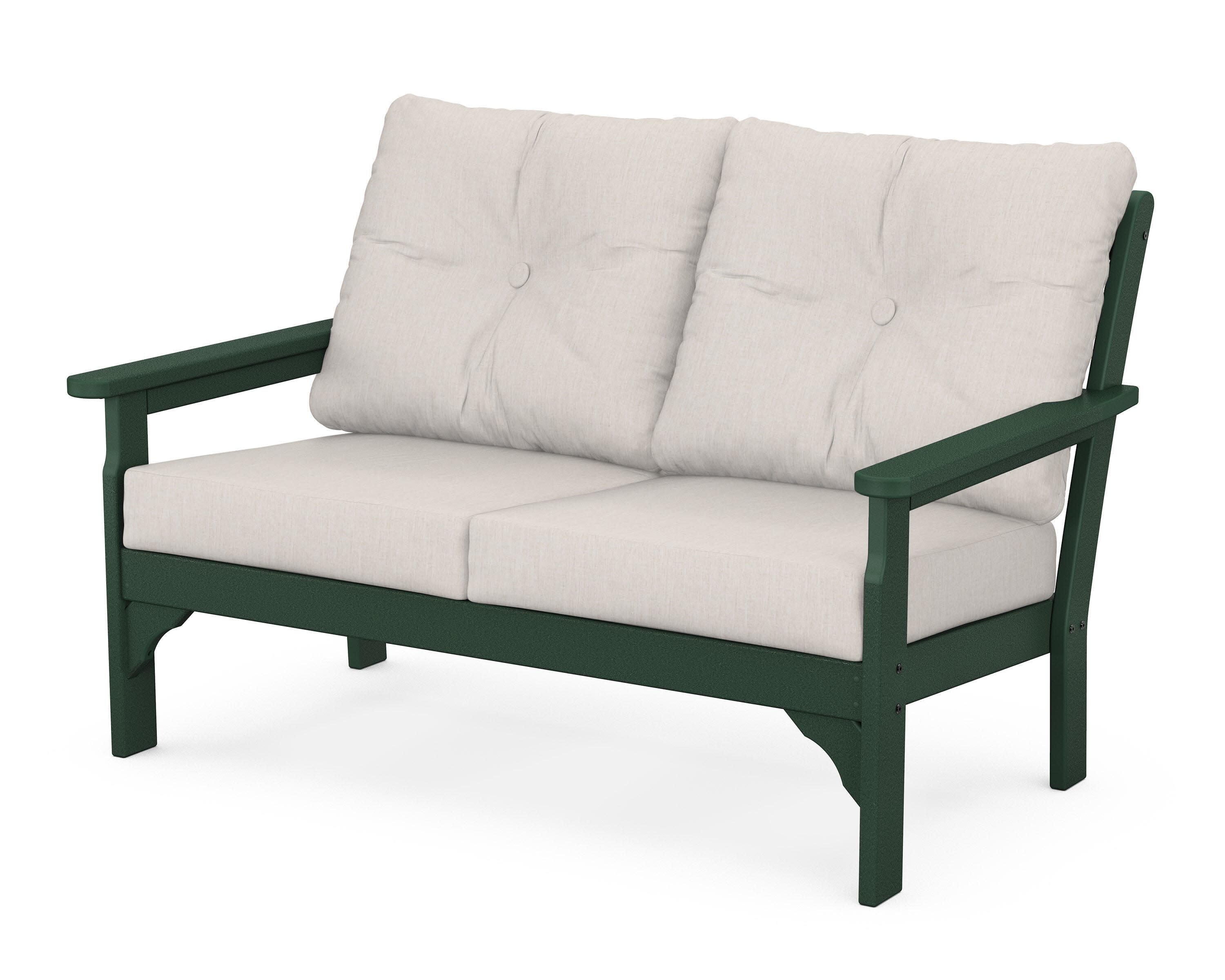 Vineyard Deep Seating Loveseat in Green / Cast Ash