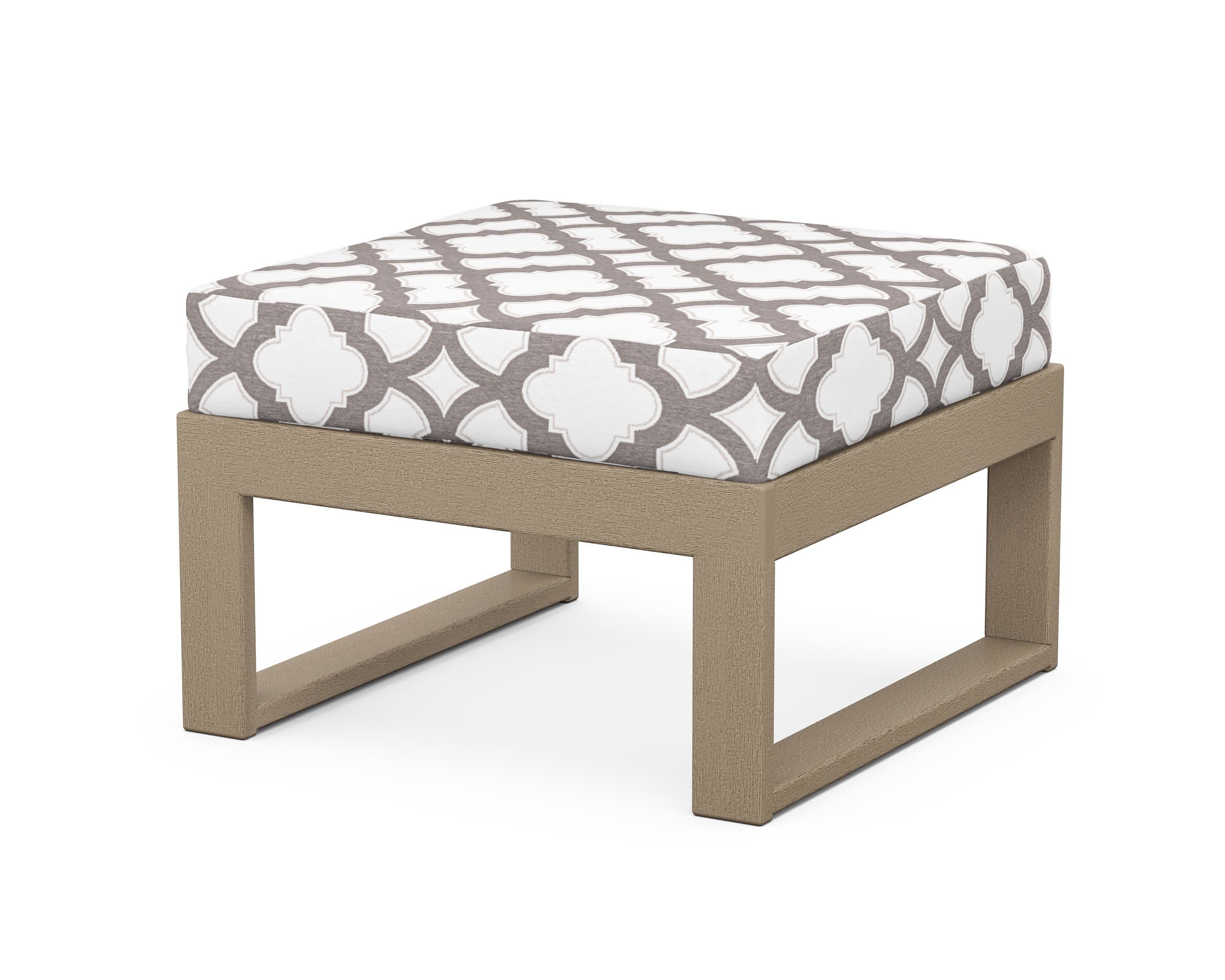 Modular Ottoman - Modern in Vintage Sahara / Trellis Grey Mist